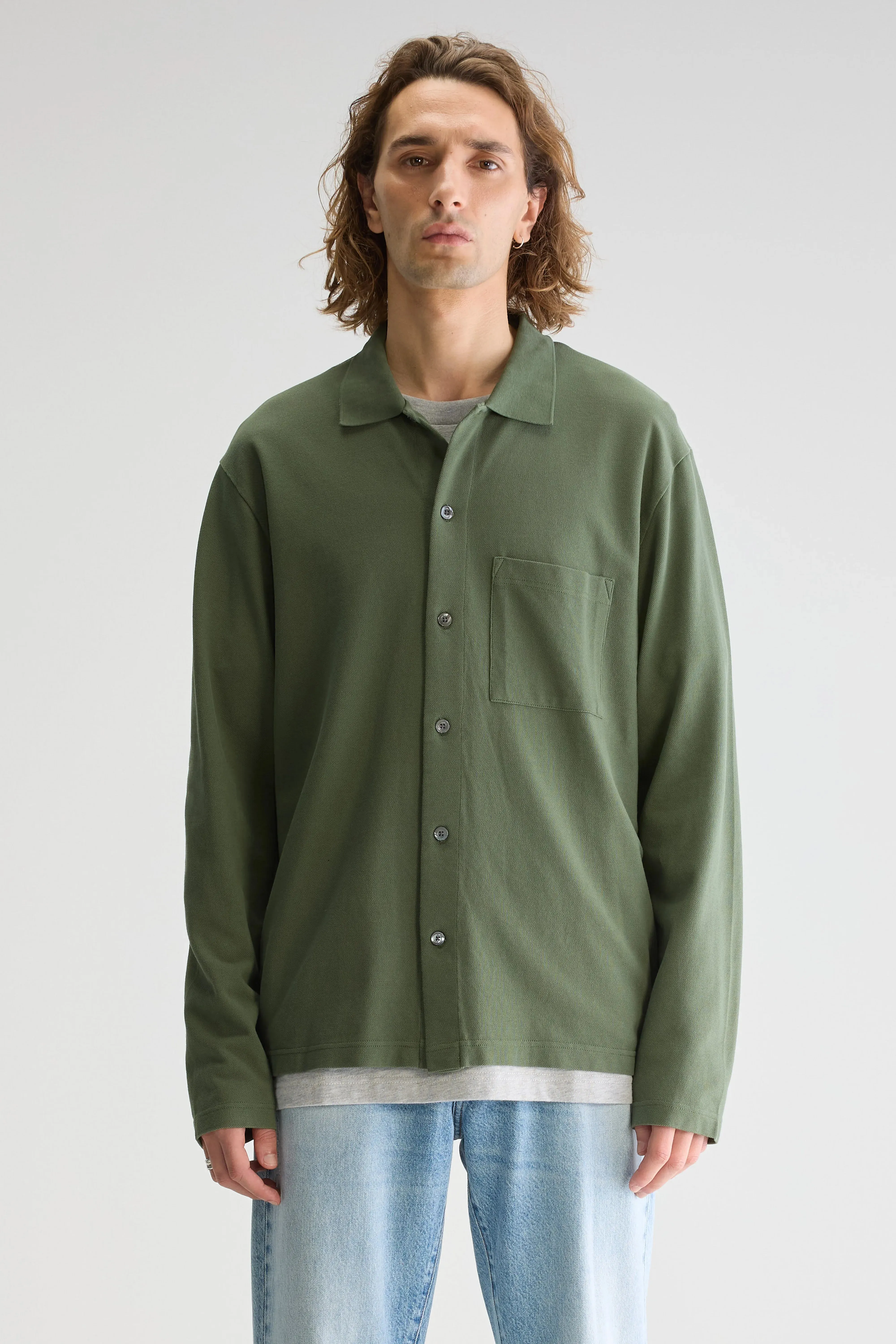 Vision long-sleeve polo (251 / M / THYME) sold by Bellrose product image thumbnail 2