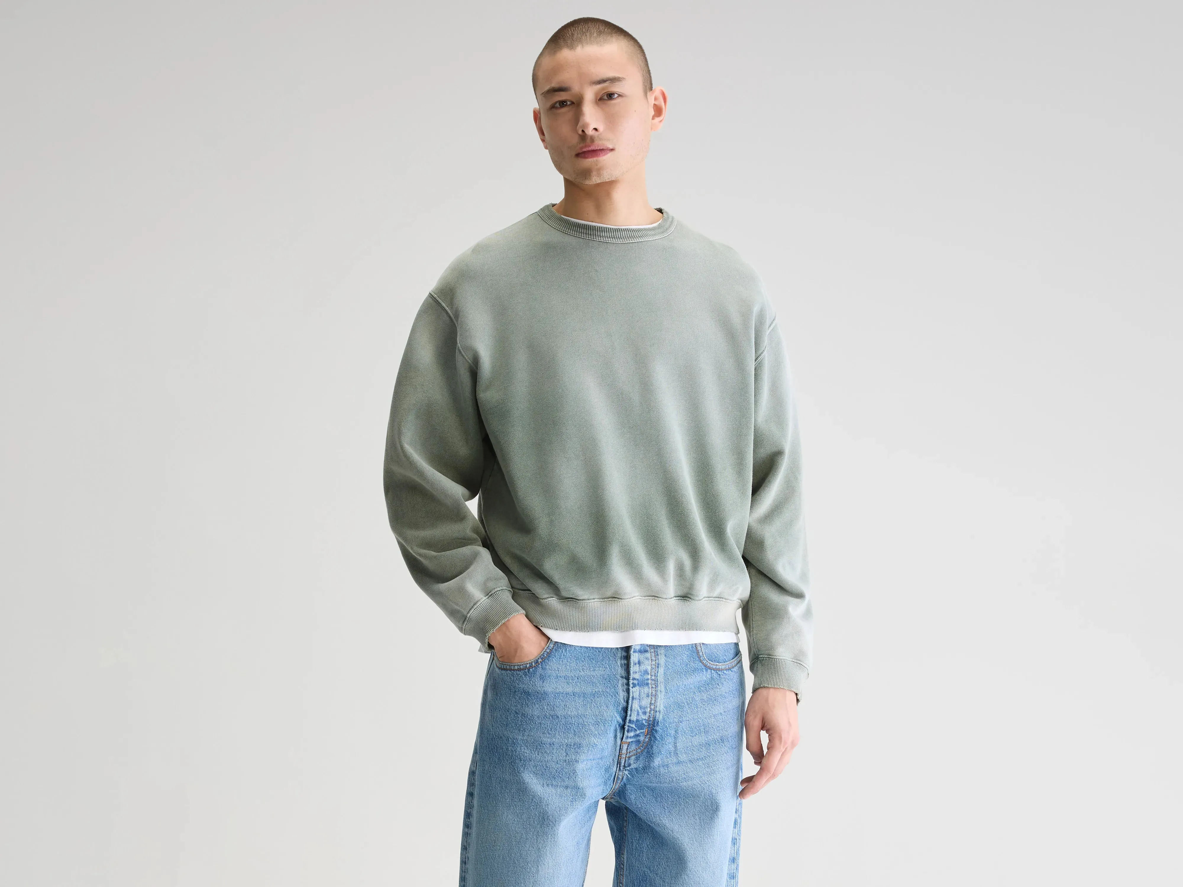 Fabien crewneck sweatshirt (251 / M / SAGE) sold by Bellrose