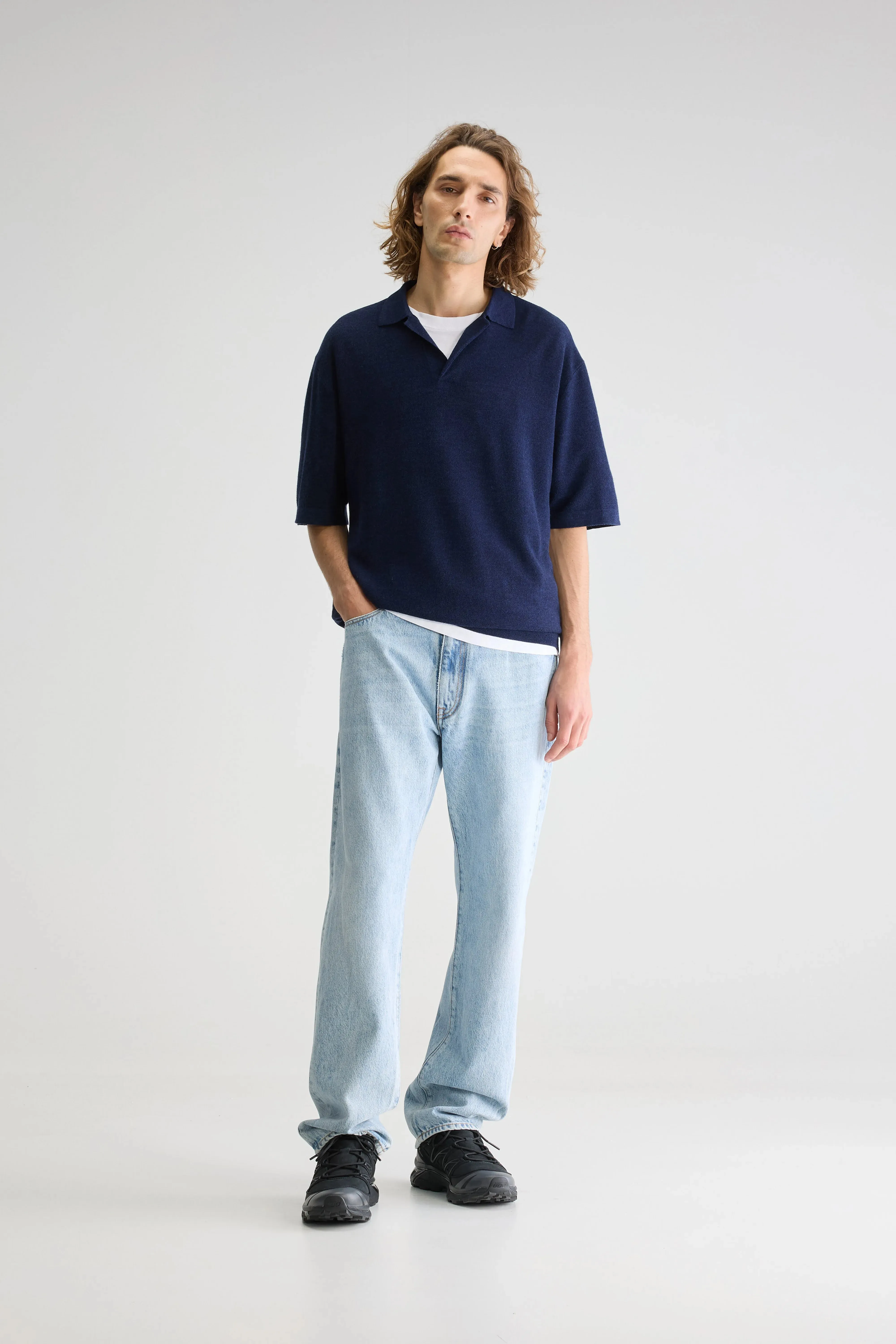 Alosh relaxed polo sweater (251 / M / REGAL BLUE) sold by Bellrose product image thumbnail 3