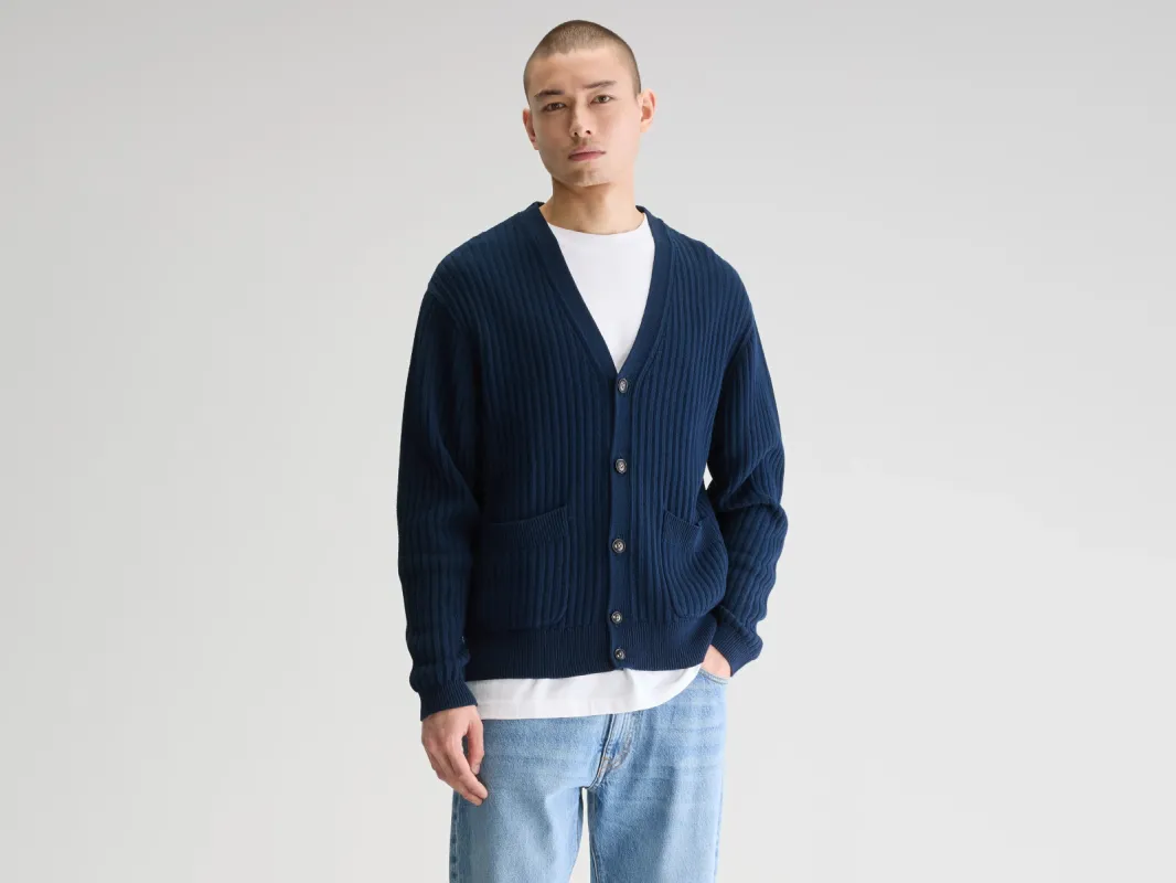 Asico v-neck cardigan (251 / M / NAVY) sold by Bellrose
