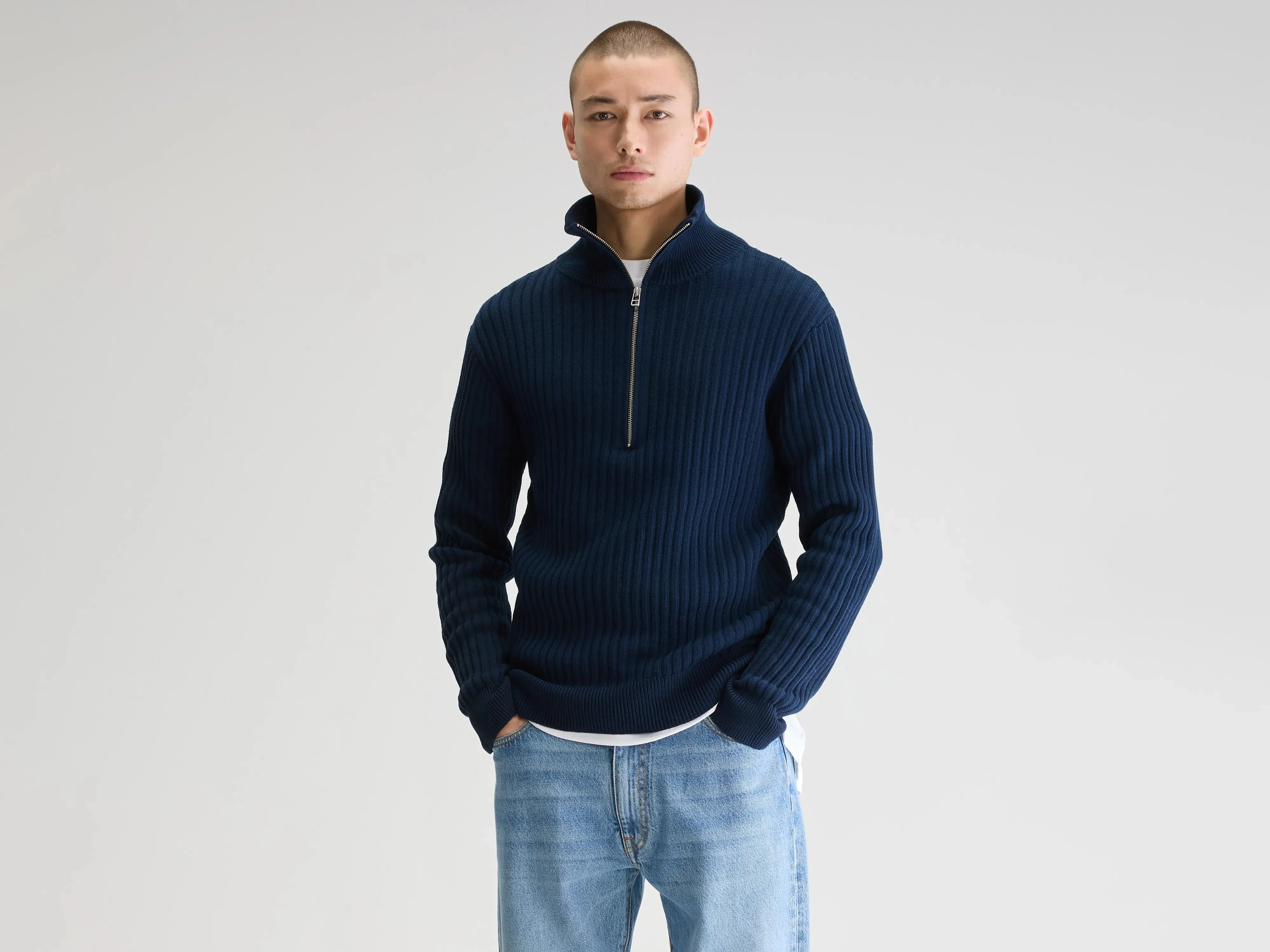 Asiz half-zip sweater (251 / M / NAVY) sold by Bellrose