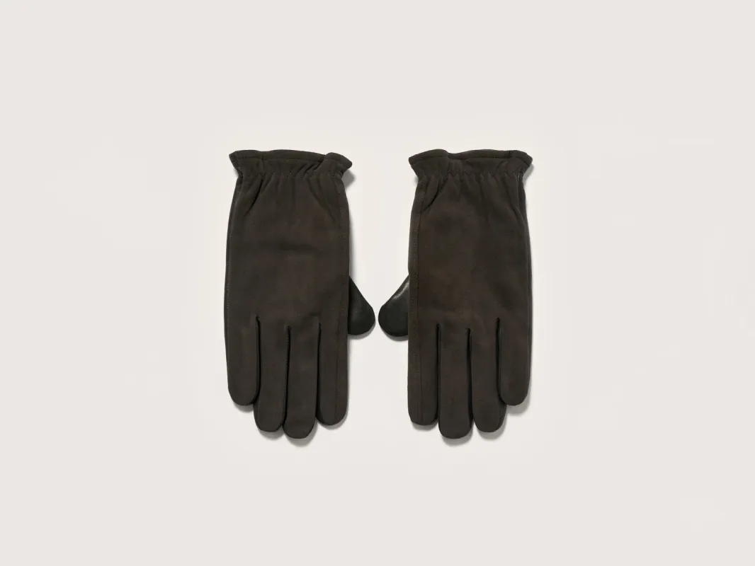 Gloo suede leather gloves (242 / M / DEEP GREY) made by Bellerose