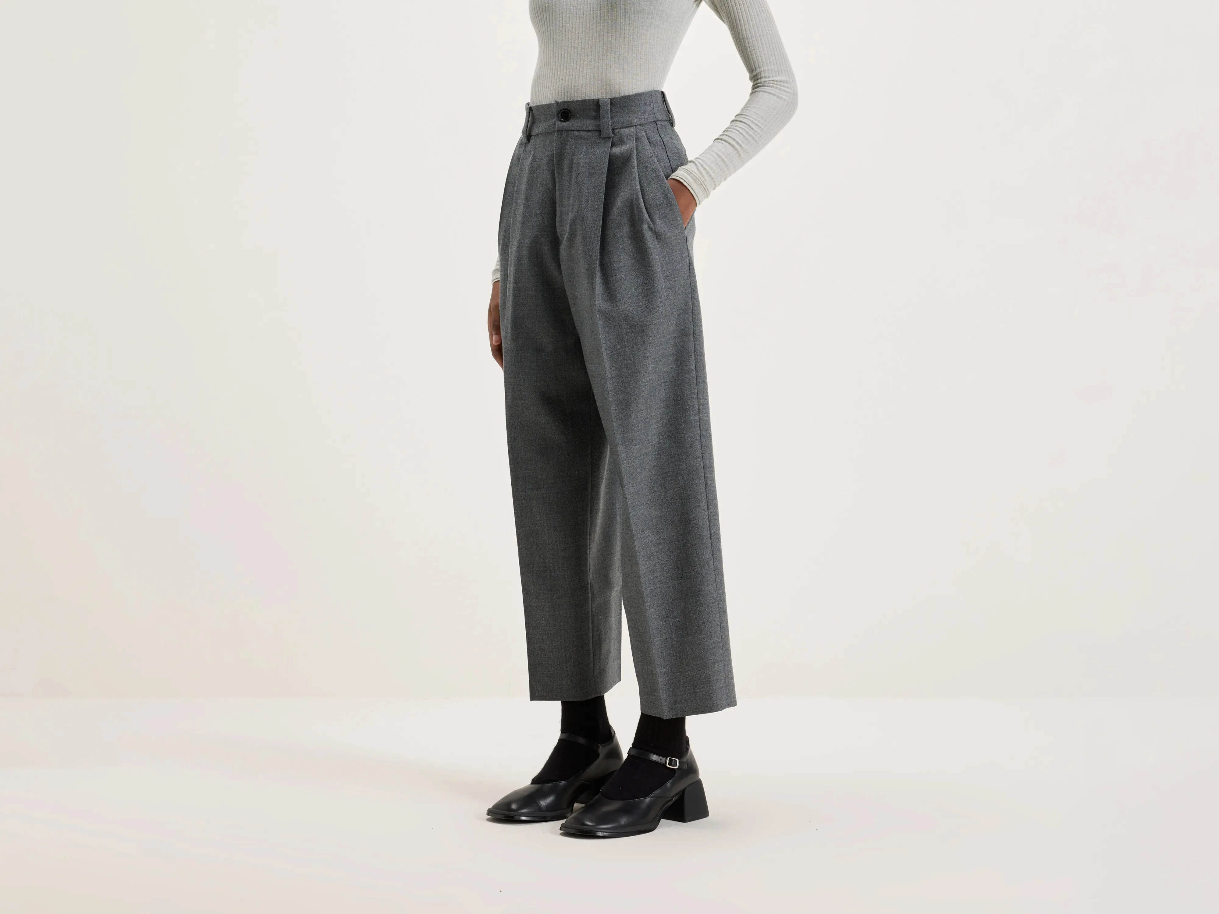 Port Straight Wool Pants (242 / W / GREY) sold by Bellrose