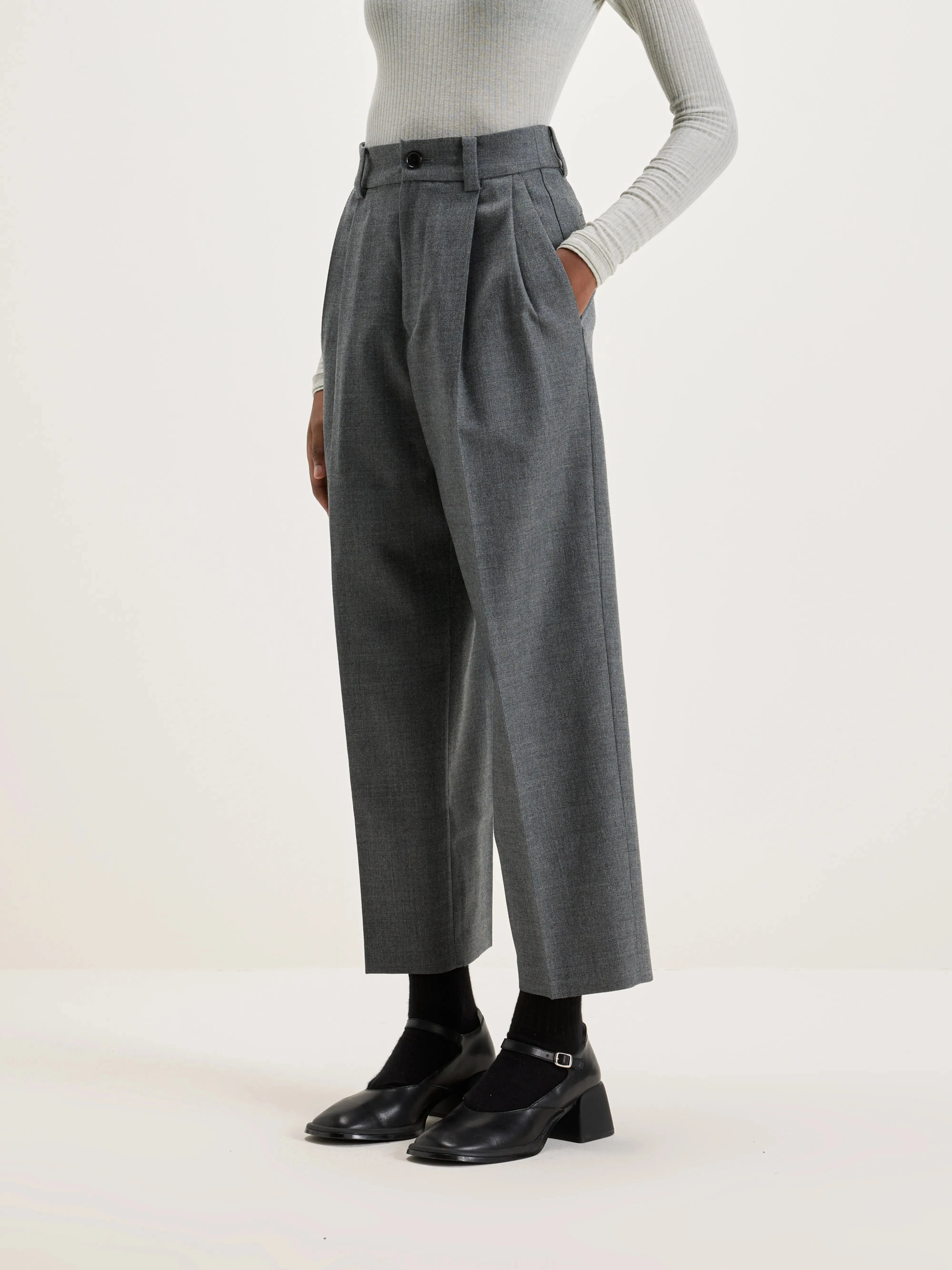 Port Straight Wool Pants (242 / W / GREY) sold by Bellrose product image thumbnail 2
