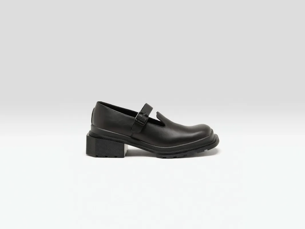 Maybole Square Toe Leather Mary Janes  (251 / W / BLACK) sold by Bellrose