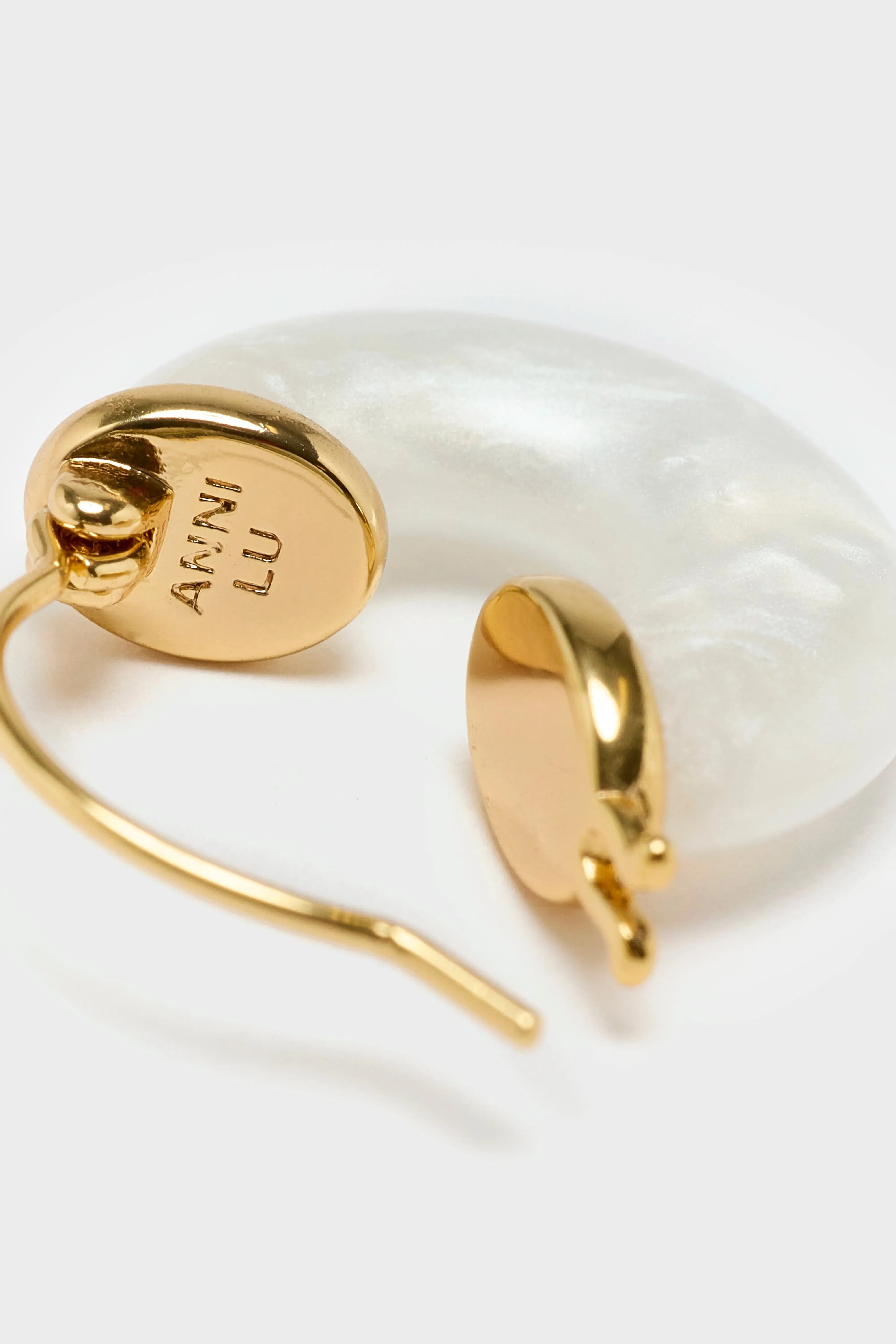 Petit White Swell Hoop Earrings (251 / W / GOLD) sold by Bellrose product image thumbnail 4