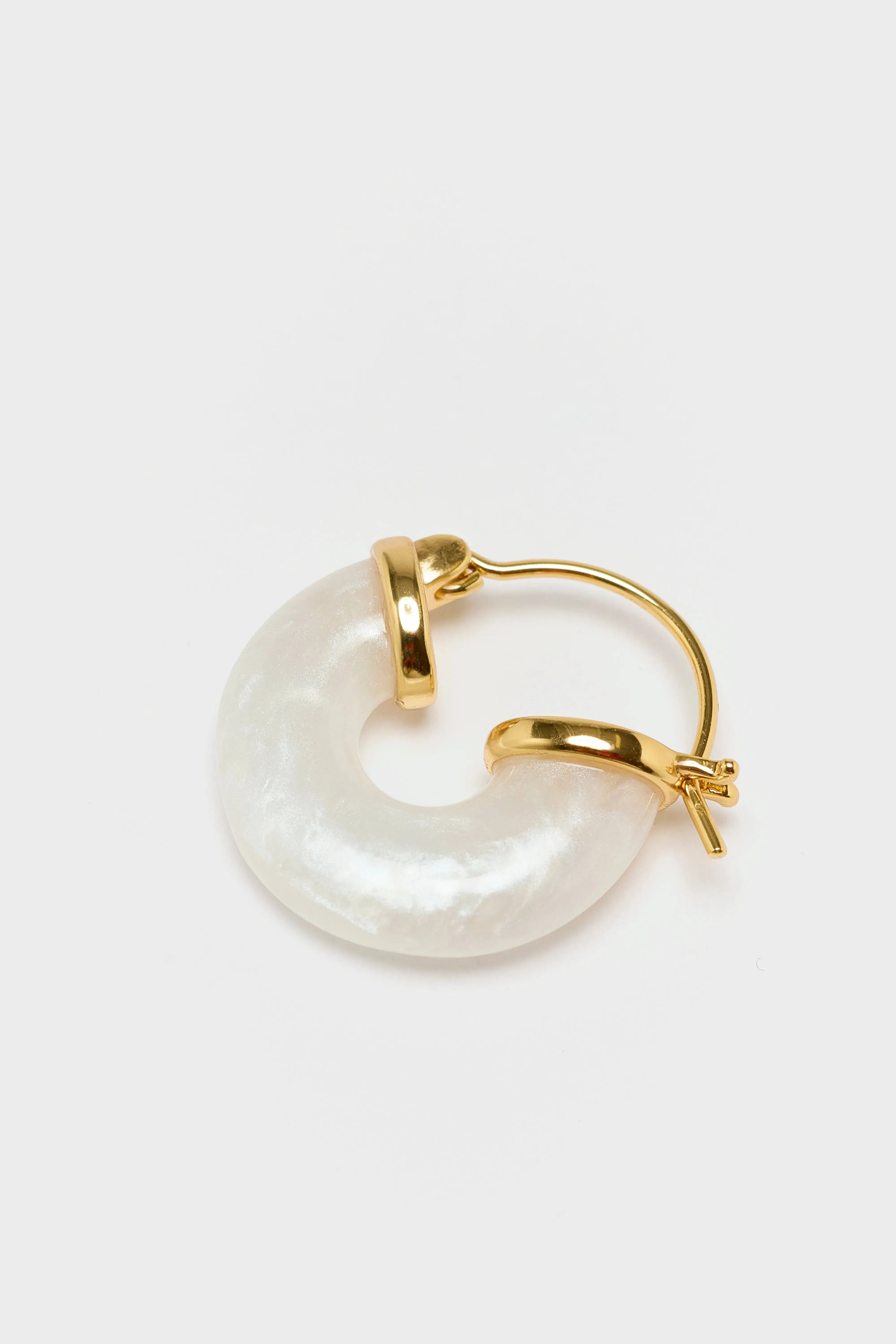 Petit White Swell Hoop Earrings (251 / W / GOLD) sold by Bellrose product image thumbnail 3