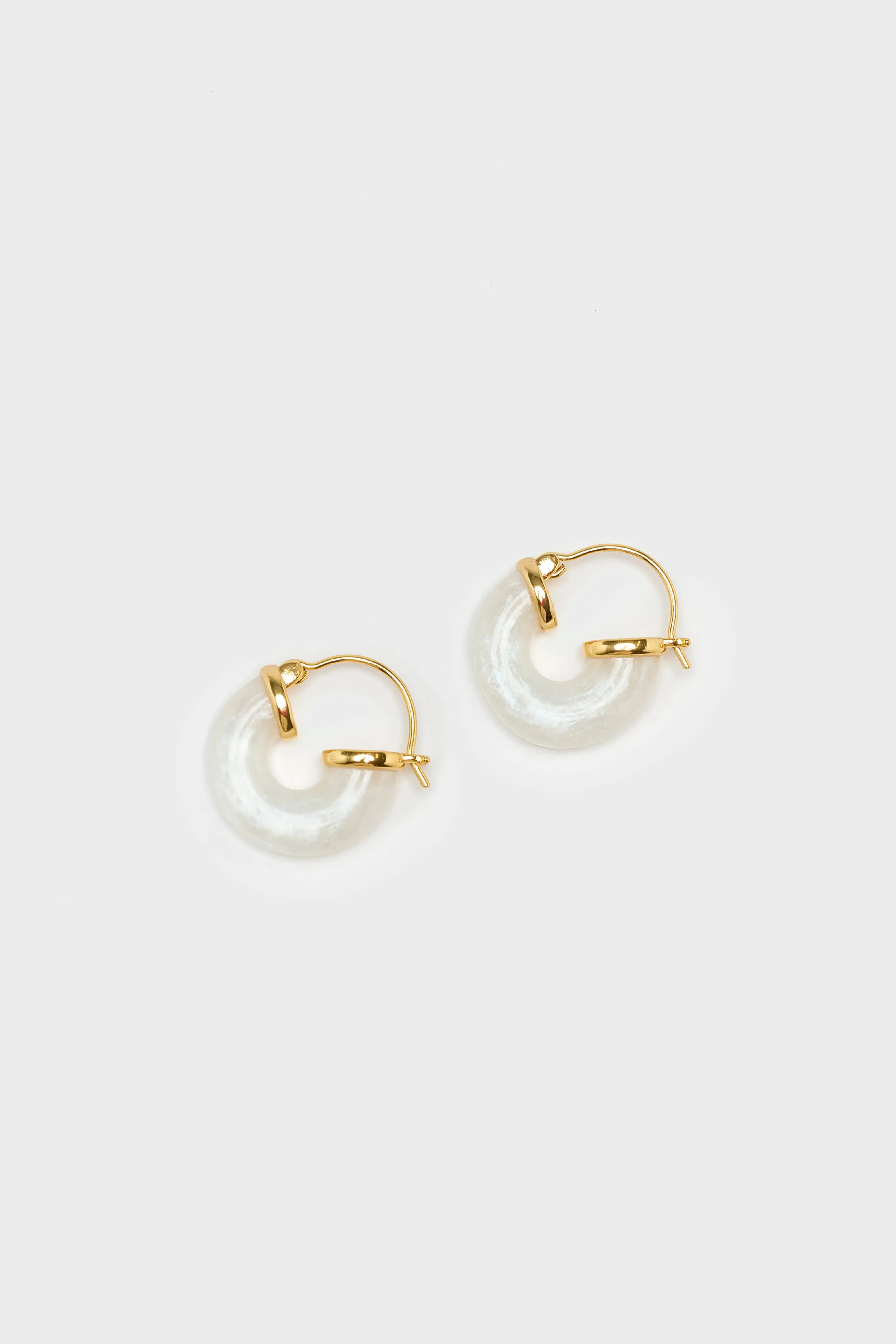 Petit White Swell Hoop Earrings (251 / W / GOLD) sold by Bellrose product image thumbnail 2
