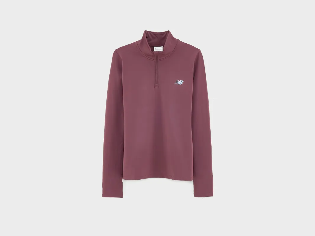 Script Quarter Zip Athletic Shirt  (251 / W / PURPLE) made by New Balance