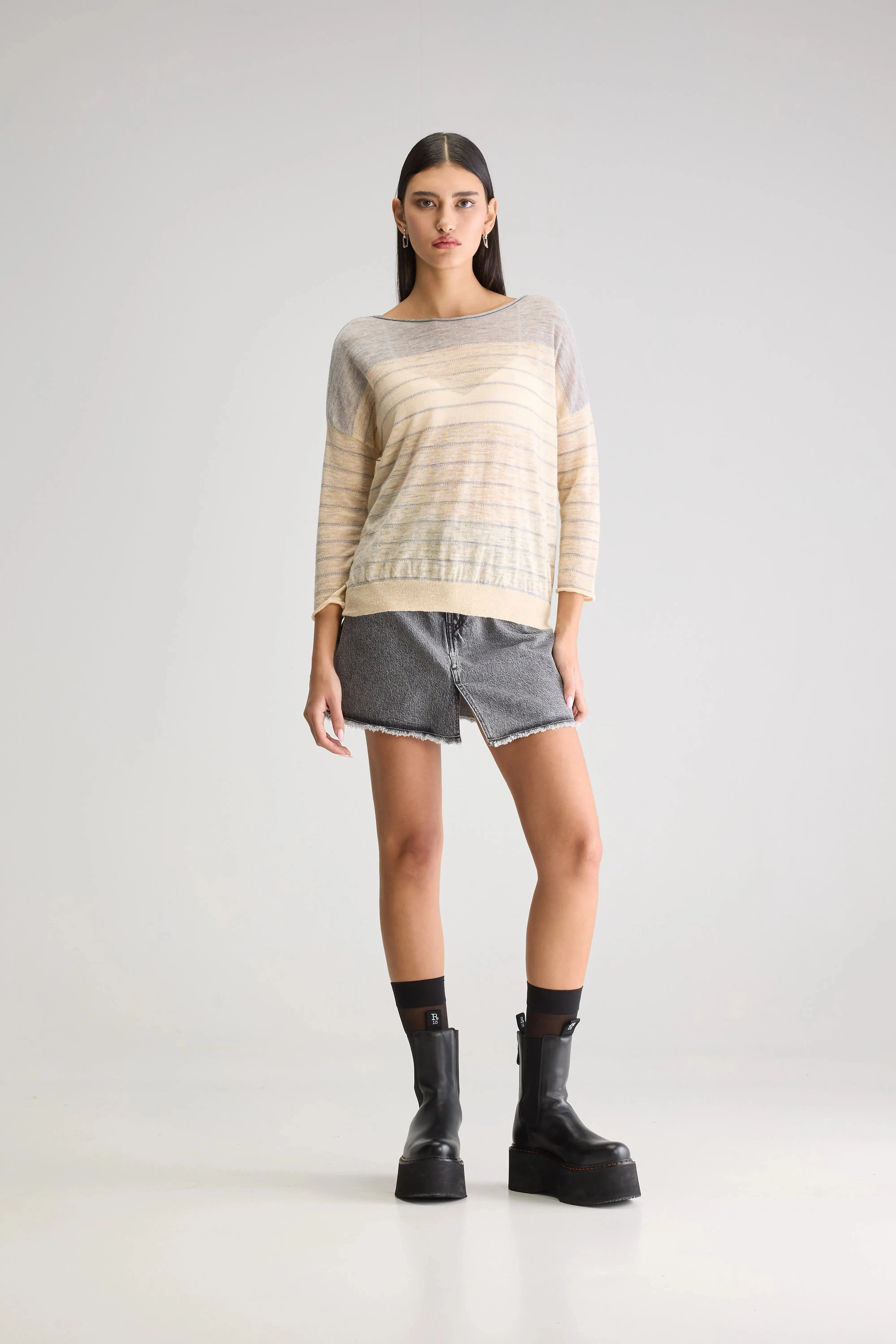 Neep boat-neck sweater (251 / W / STRIPE A) sold by Bellrose product image thumbnail 3
