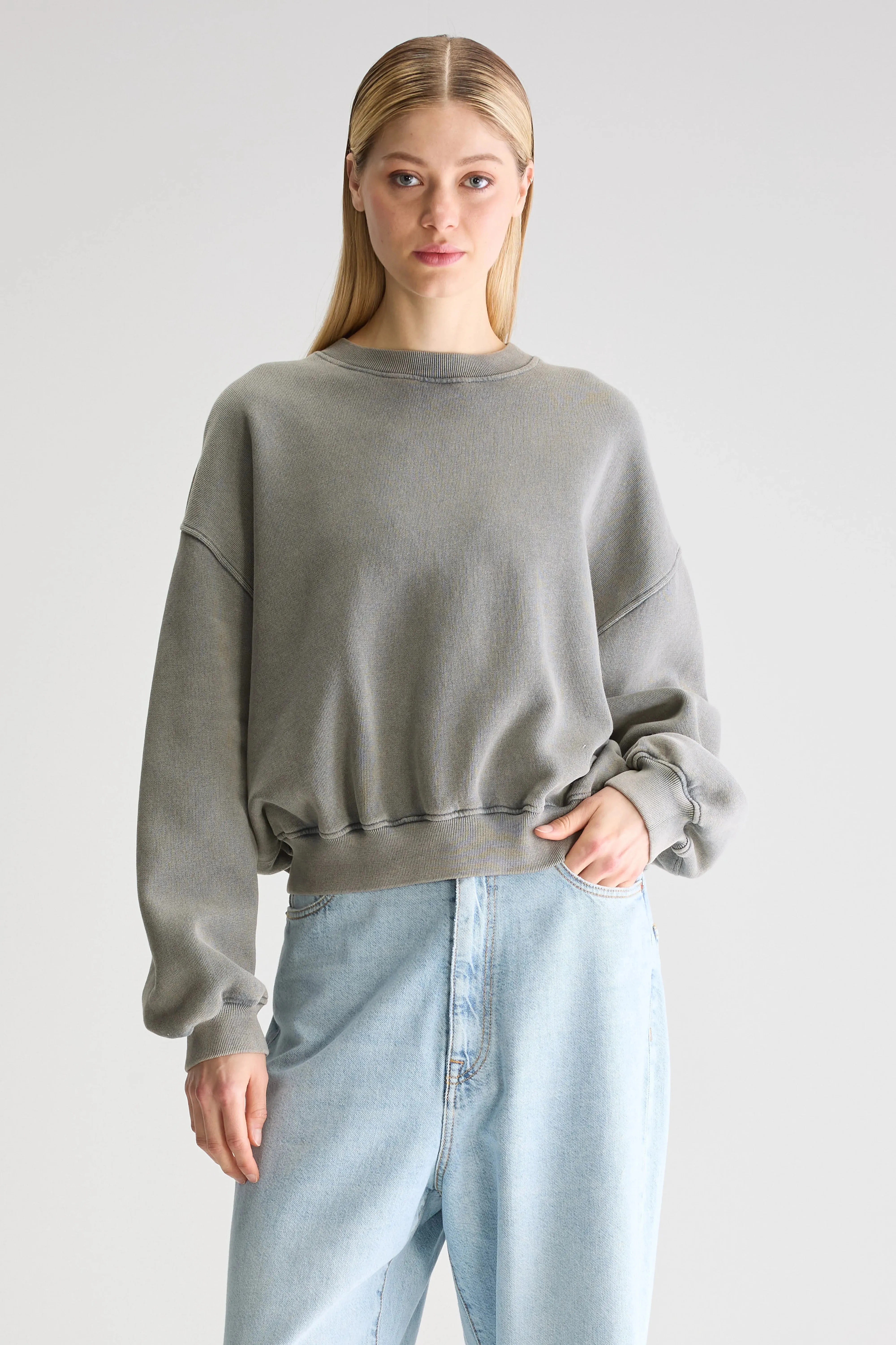 Fancy cropped sweatshirt (251 / W / BLACK SAND) sold by Bellrose product image thumbnail 2