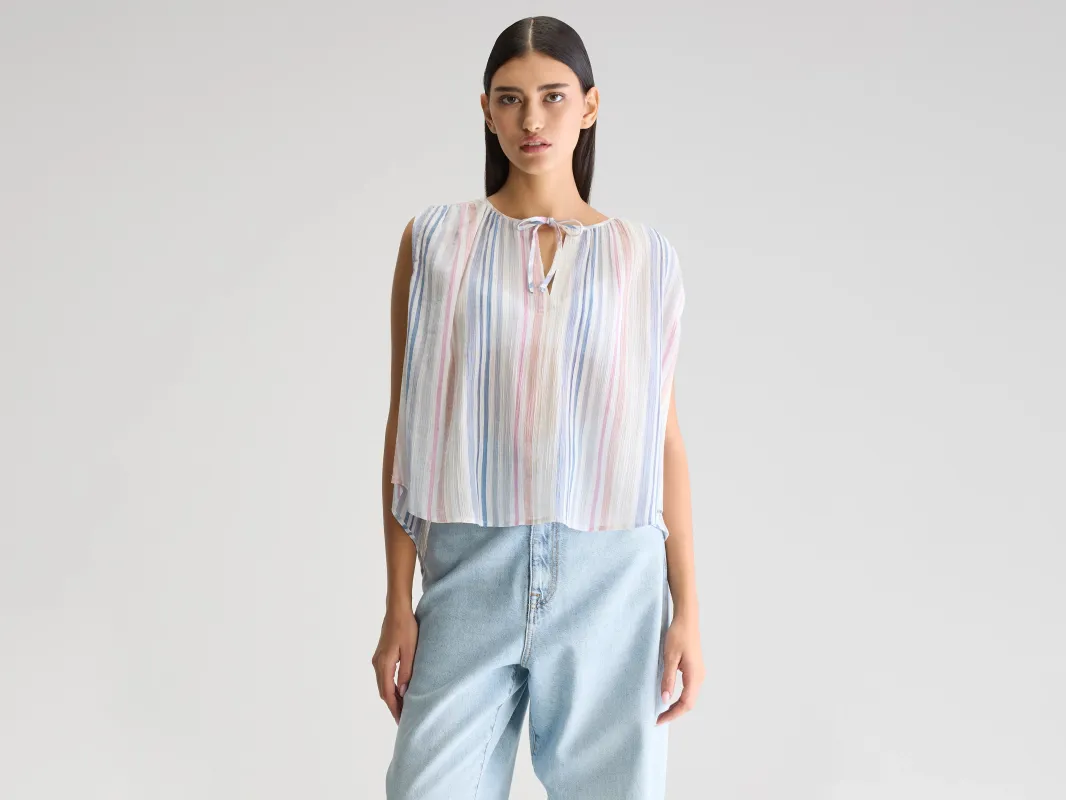 Halison sleeveless blouse (251 / W / STRIPE B) sold by Bellrose