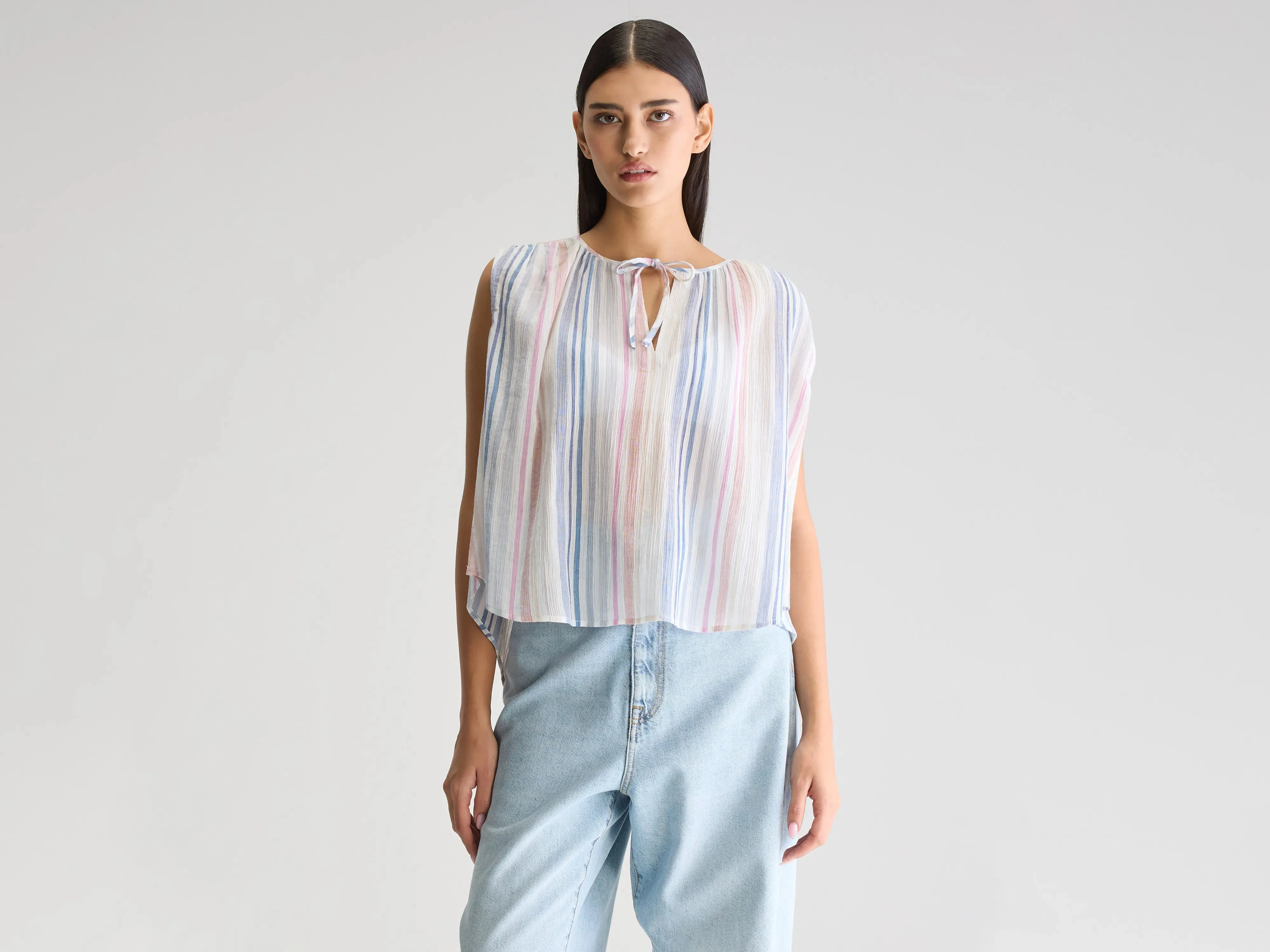 Halison sleeveless blouse (251 / W / STRIPE B) sold by Bellrose