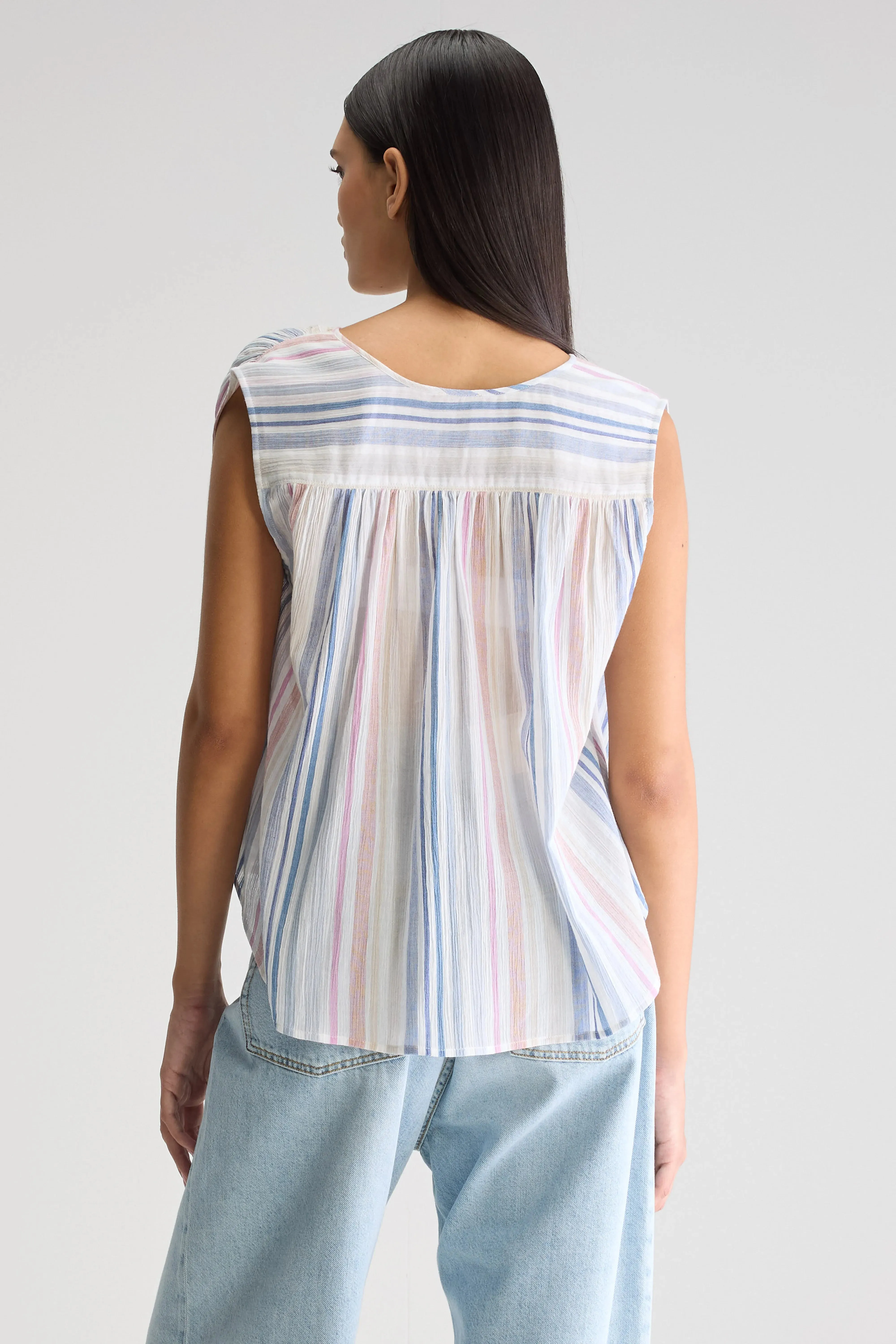 Halison sleeveless blouse (251 / W / STRIPE B) sold by Bellrose product image thumbnail 4