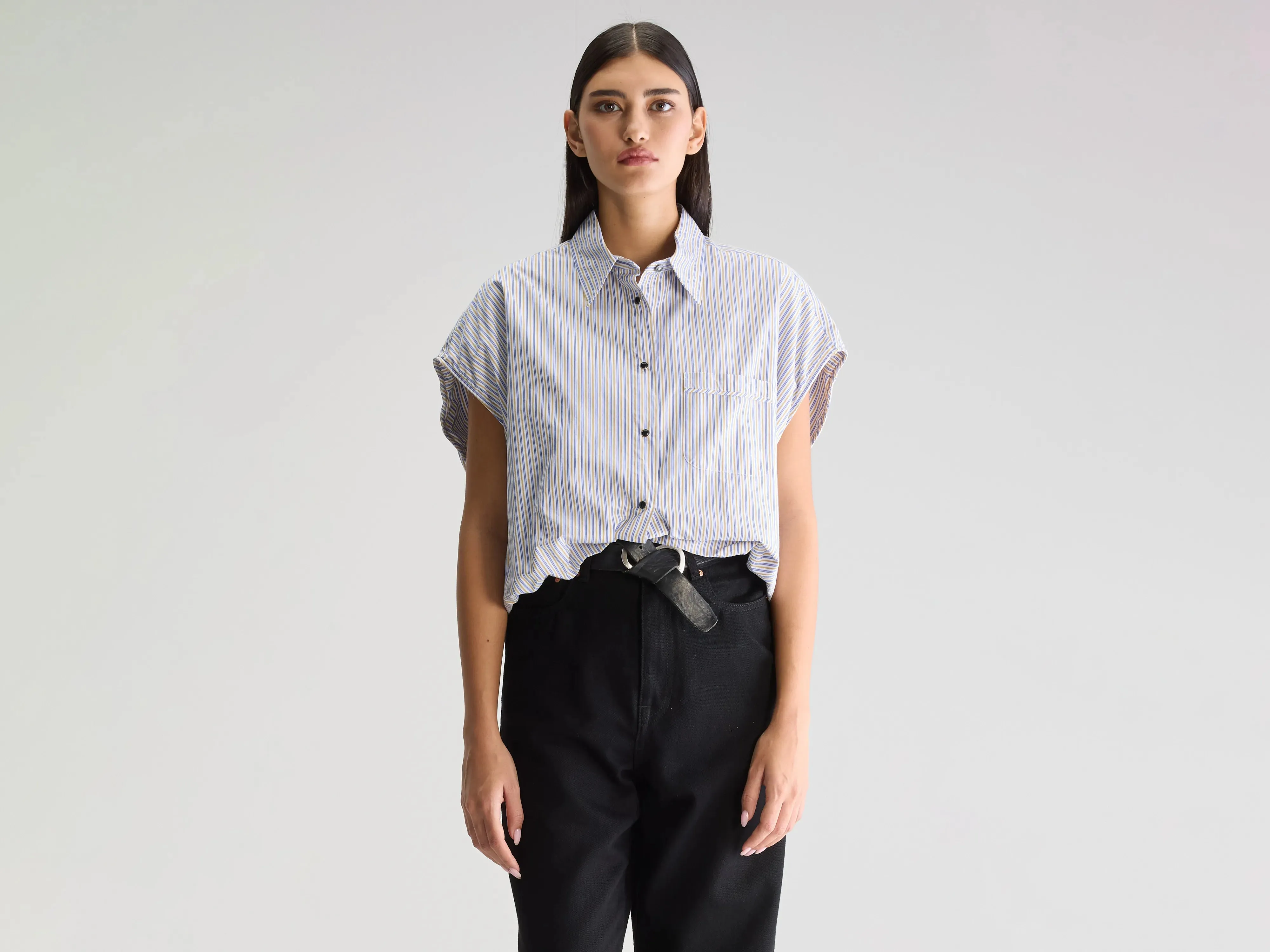 Greg cropped shirt (251 / W / STRIPE Q) sold by Bellrose
