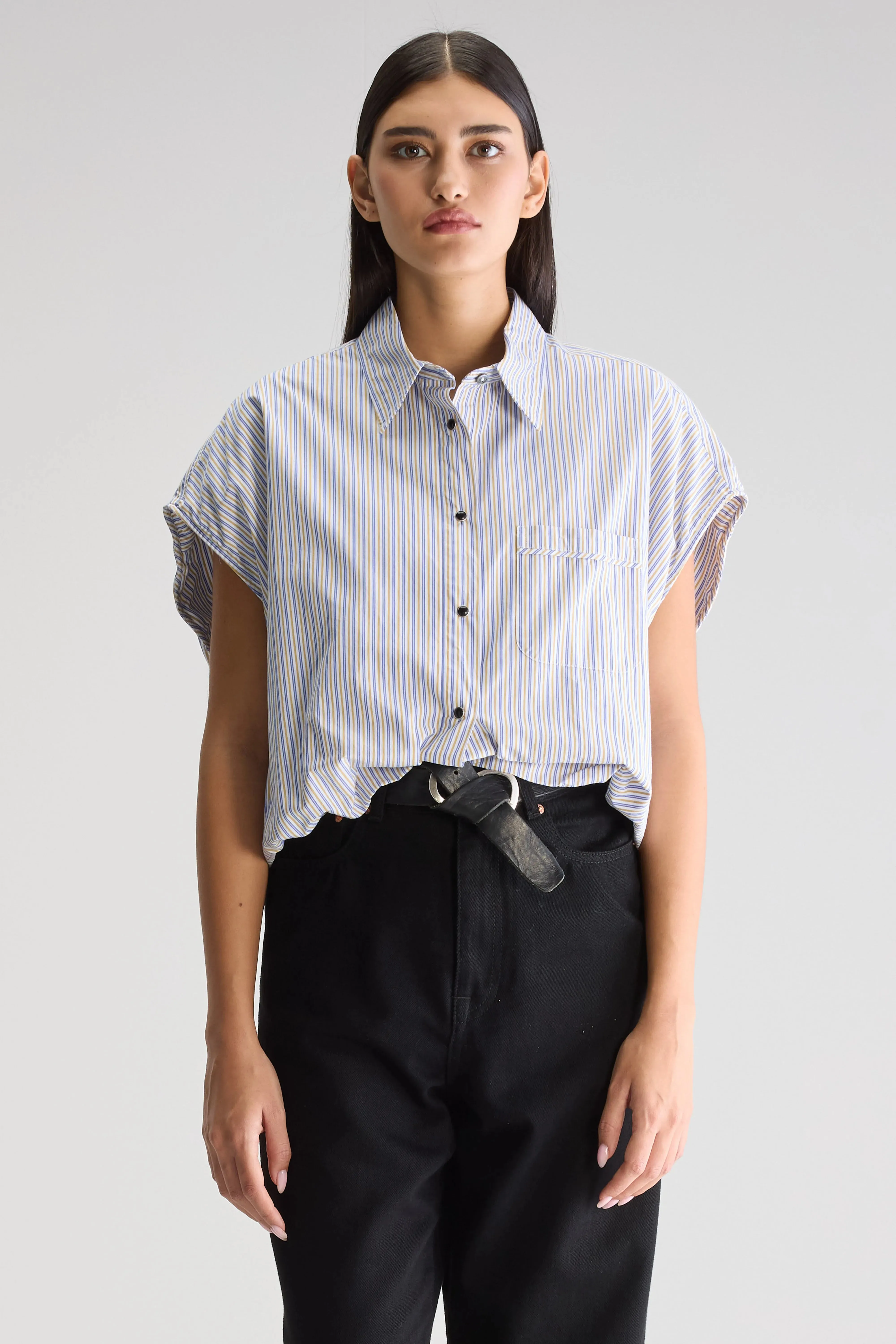 Greg cropped shirt (251 / W / STRIPE Q) sold by Bellrose product image thumbnail 2