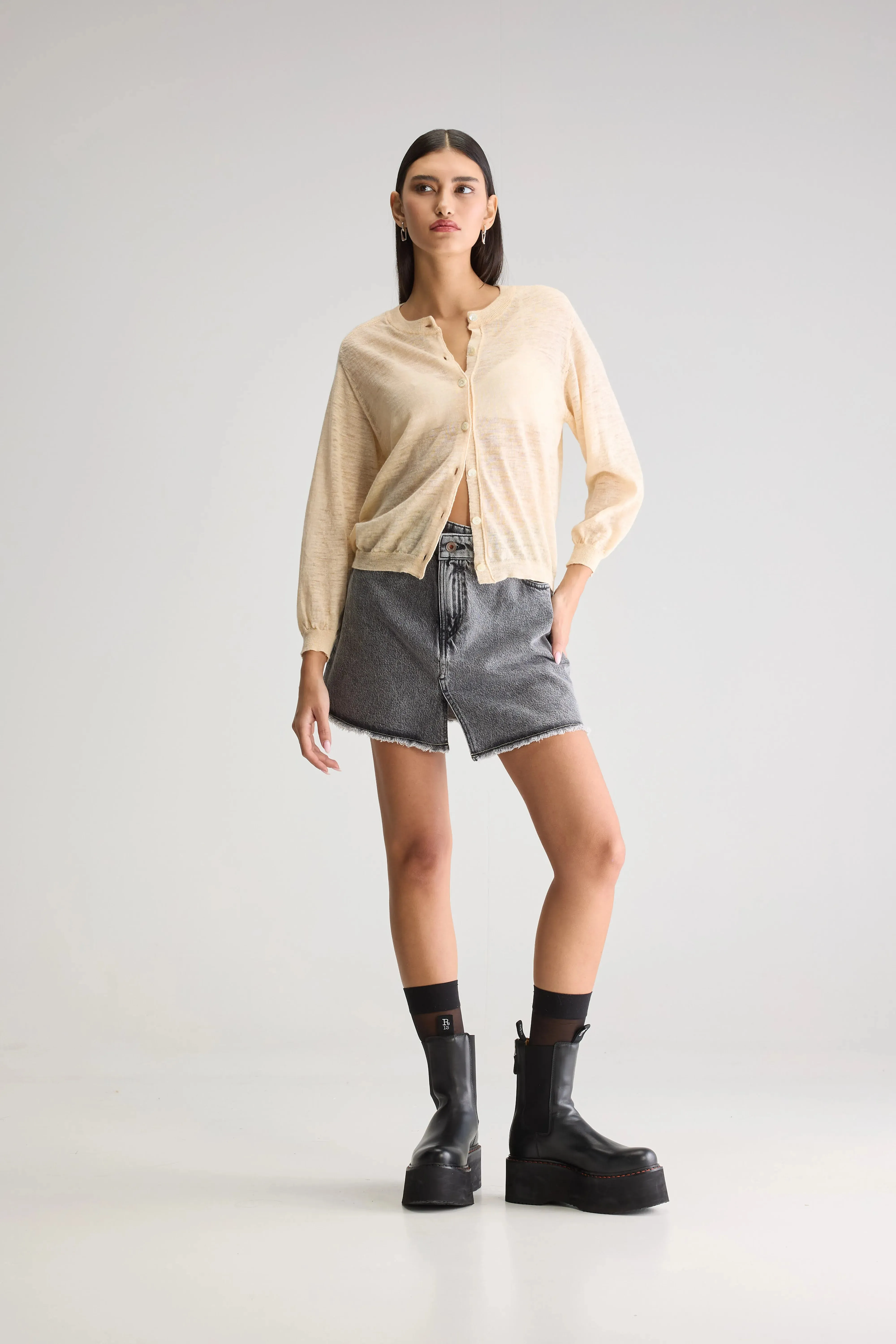 Neeta classic cardigan (251 / W / IVORY) sold by Bellrose product image thumbnail 3