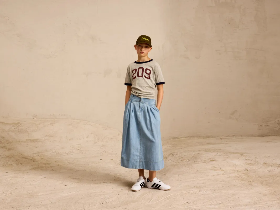 Pivoine long denim skirt (251 / G / LT BLUE BLEACH) sold by Bellrose