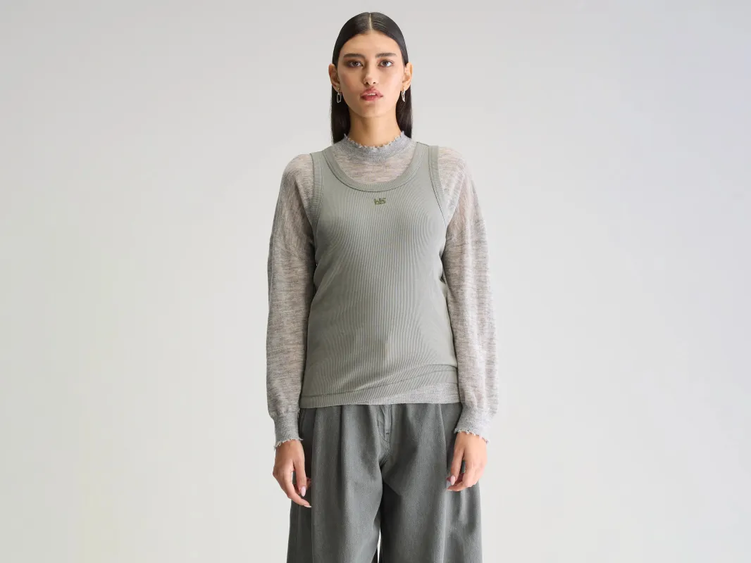 Valdi slim tank top (251 / W / DUSTY OLIVE) sold by Bellrose