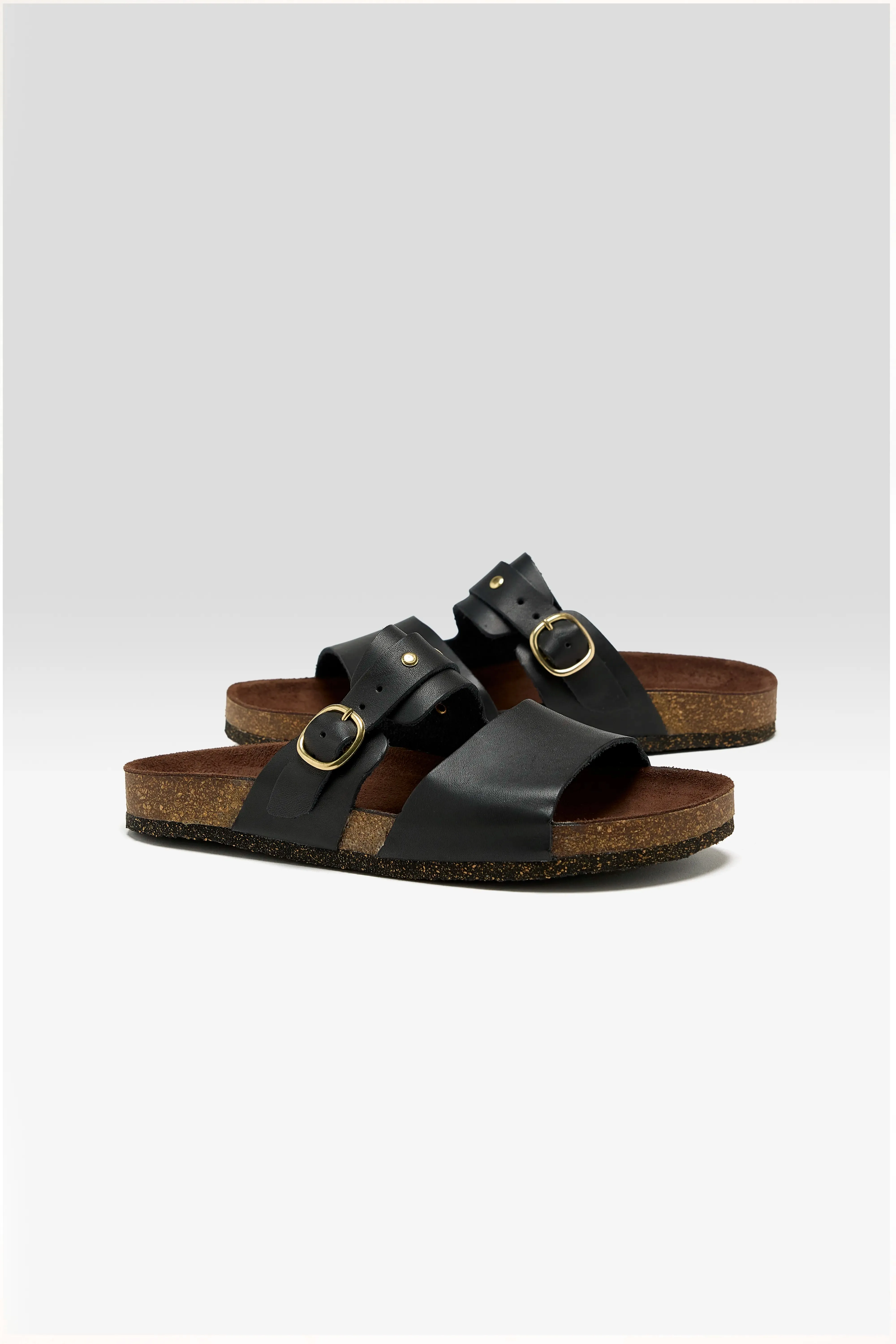 Black Leather Sandals (251 / W / BLACK) sold by Bellrose product image thumbnail 3
