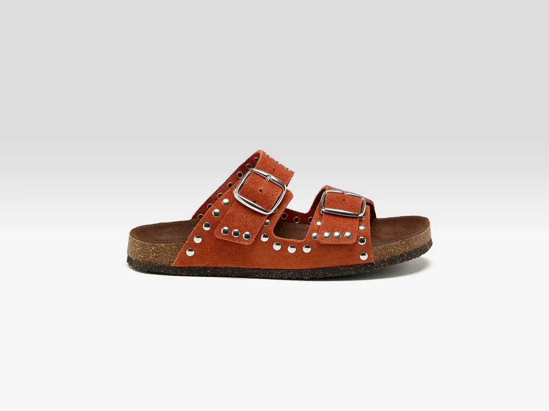 Rivet Suede Sandals (251 / W / RUST) sold by Bellrose