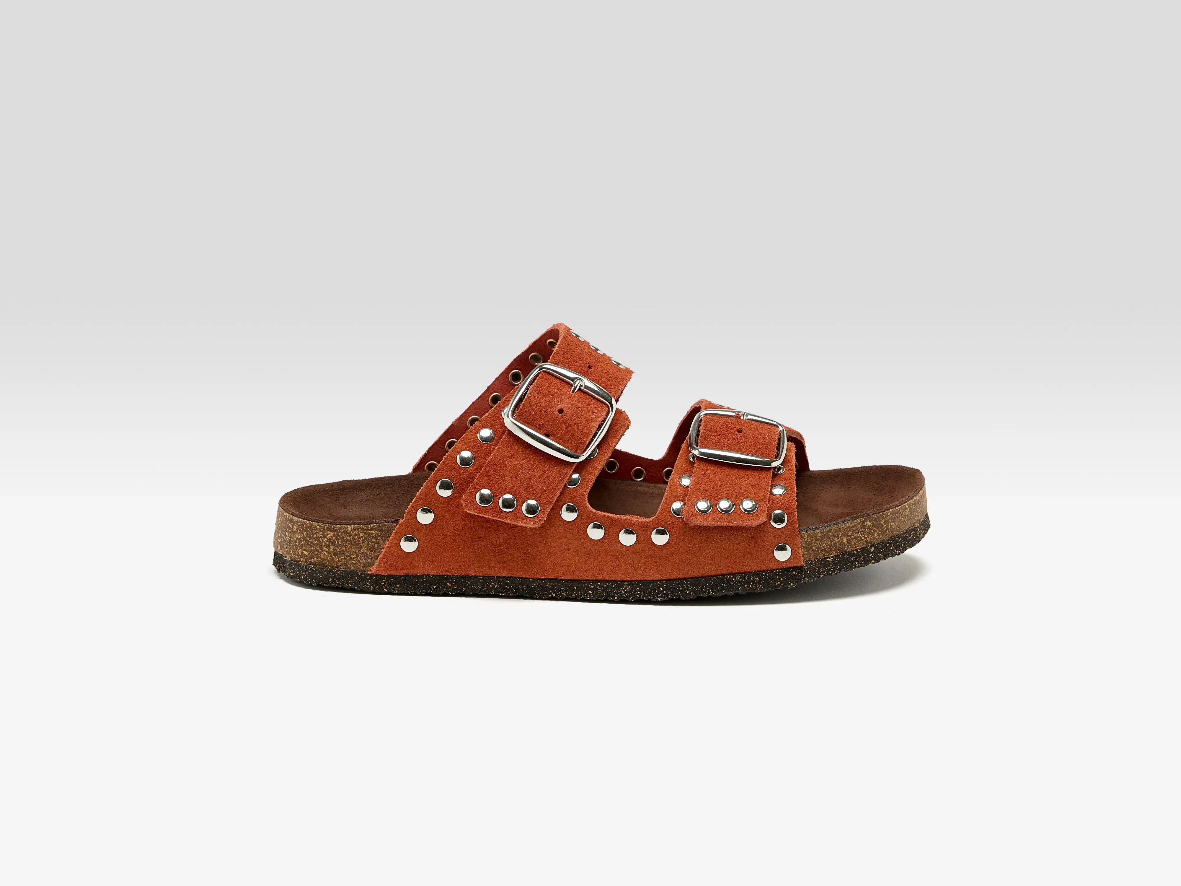 Rivet Suede Sandals (251 / W / RUST) sold by Bellrose