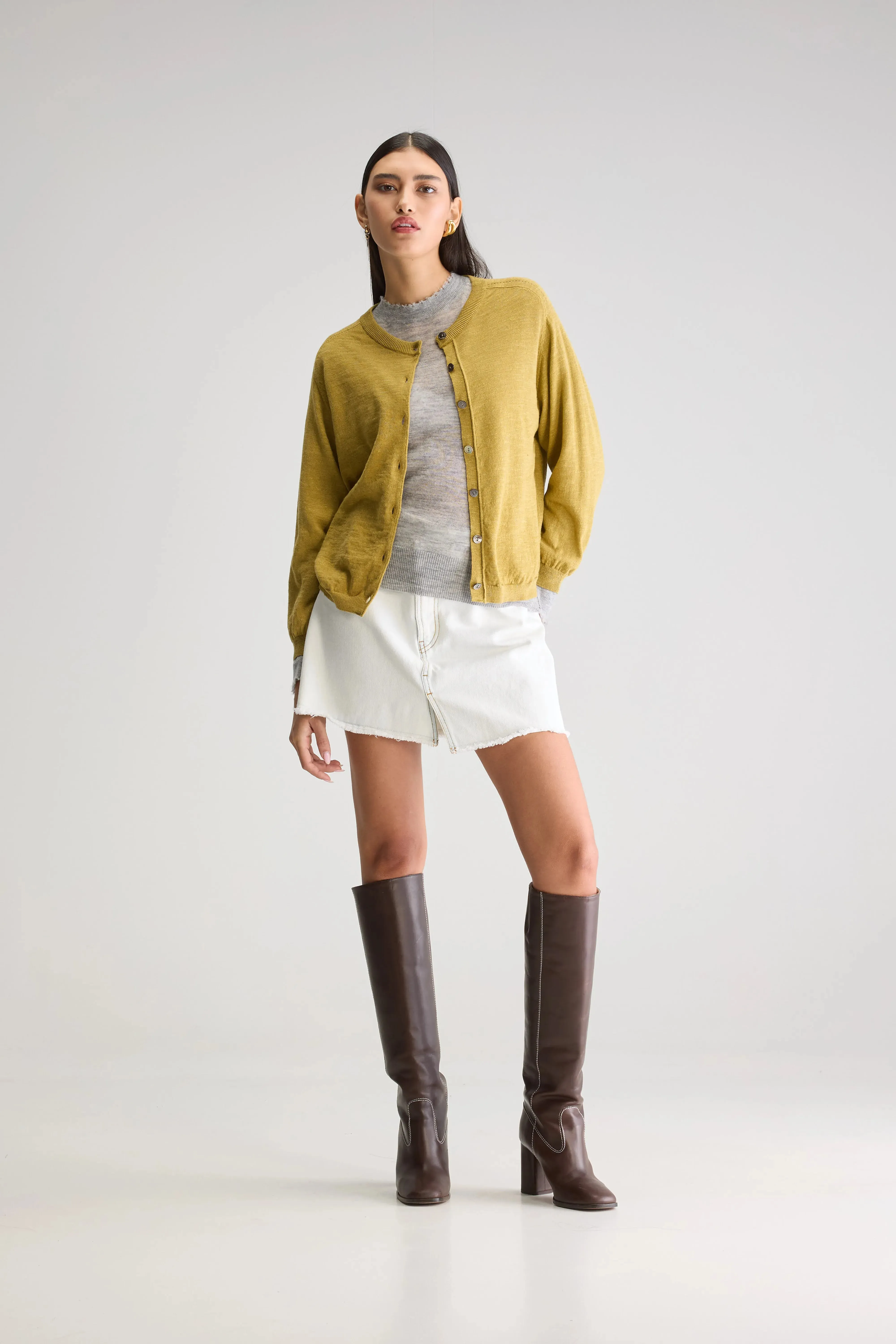Neeta classic cardigan (251 / W / ANTIQUE GOLD) sold by Bellrose product image thumbnail 3