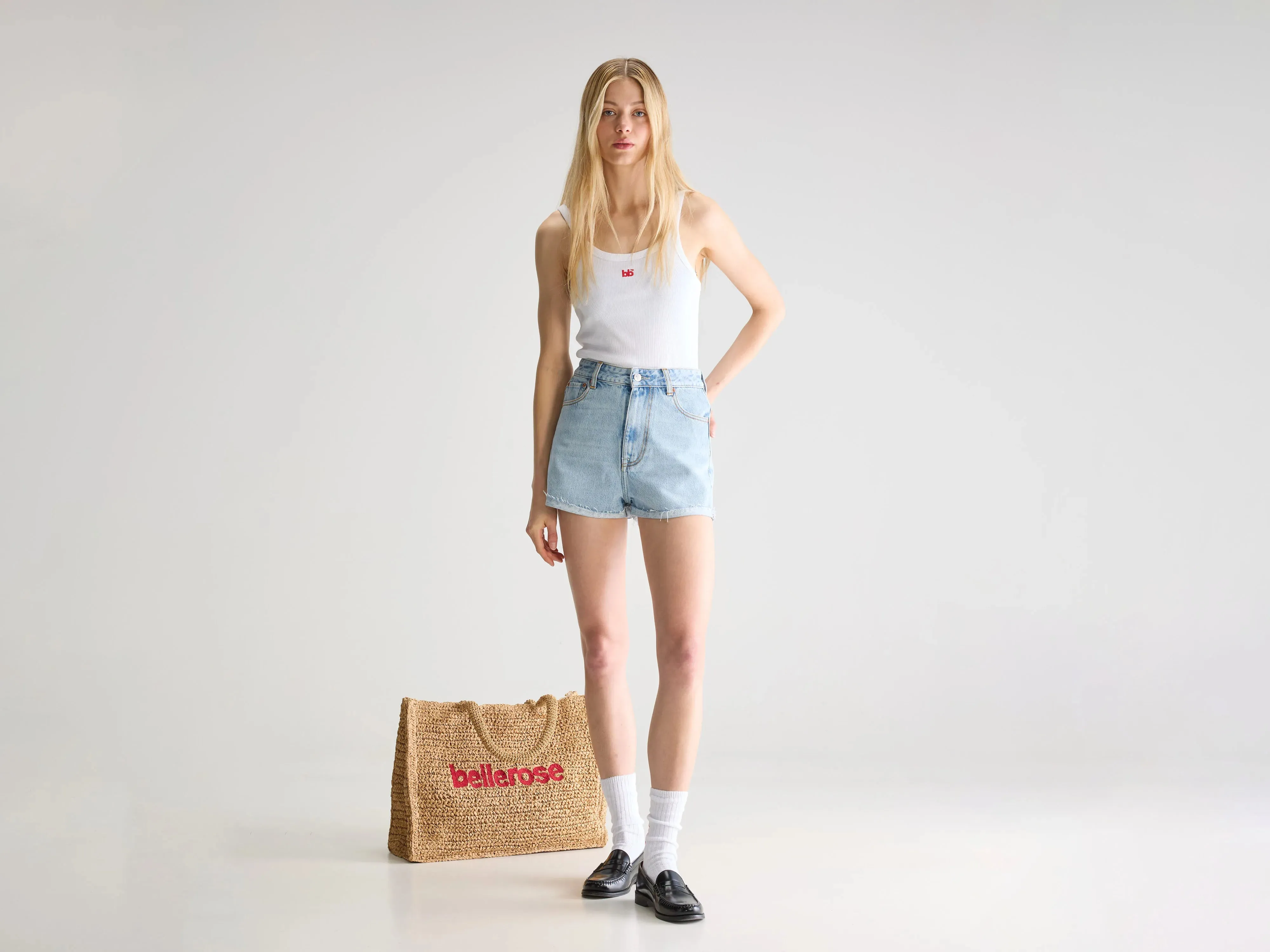 Party wide denim shorts (251 / W / USED LT BLUE) sold by Bellrose