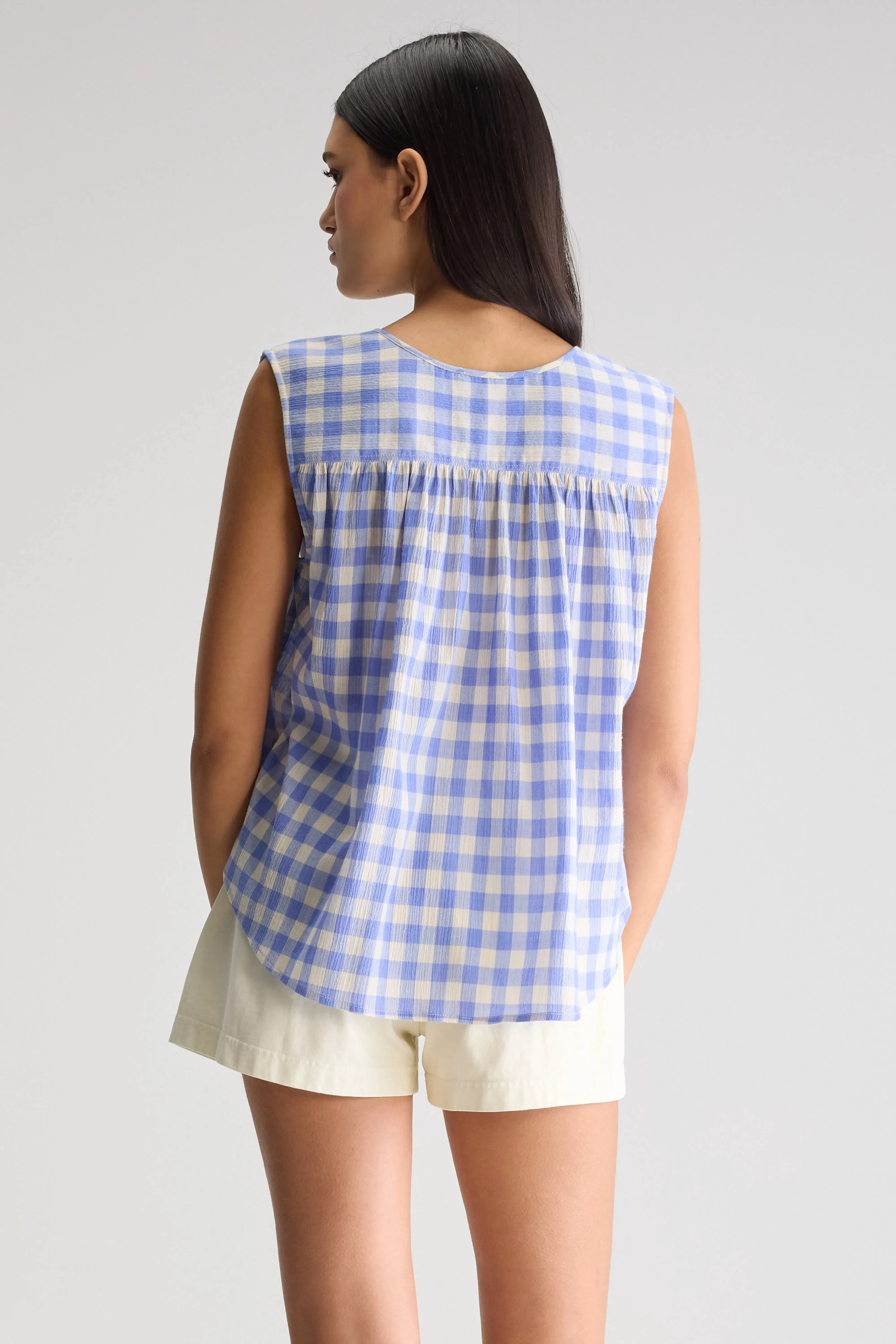Halison sleeveless blouse (251 / W / CHECK B) sold by Bellrose product image thumbnail 4