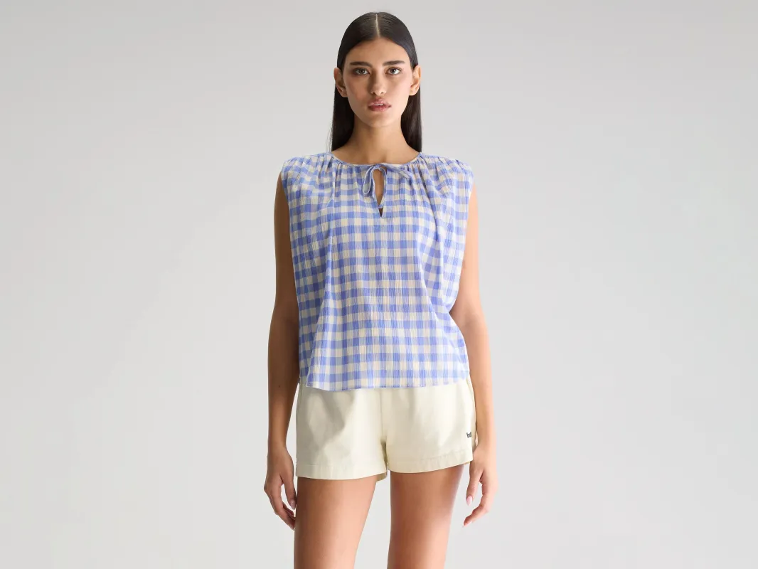 Halison sleeveless blouse (251 / W / CHECK B) sold by Bellrose