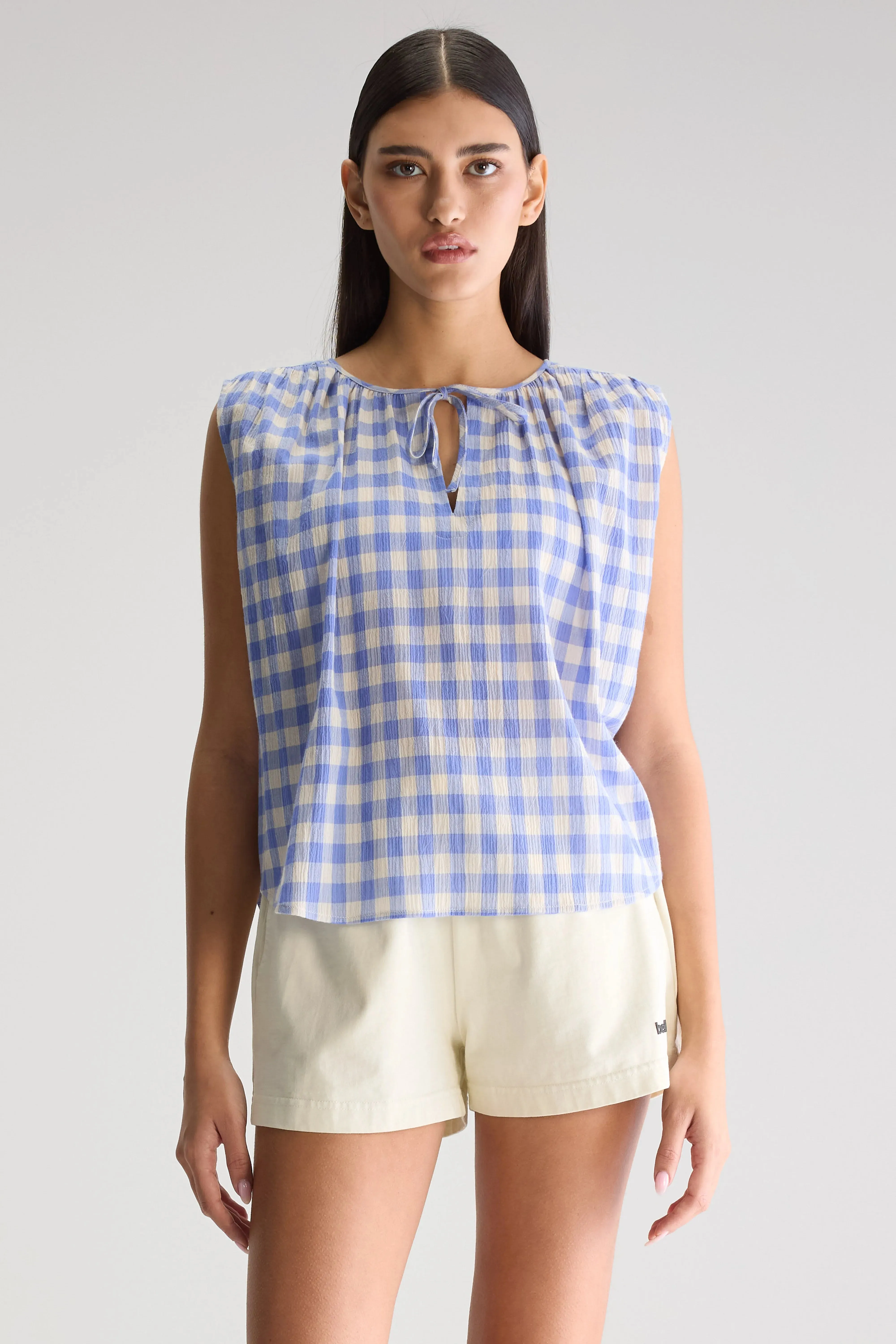 Halison sleeveless blouse (251 / W / CHECK B) sold by Bellrose product image thumbnail 2