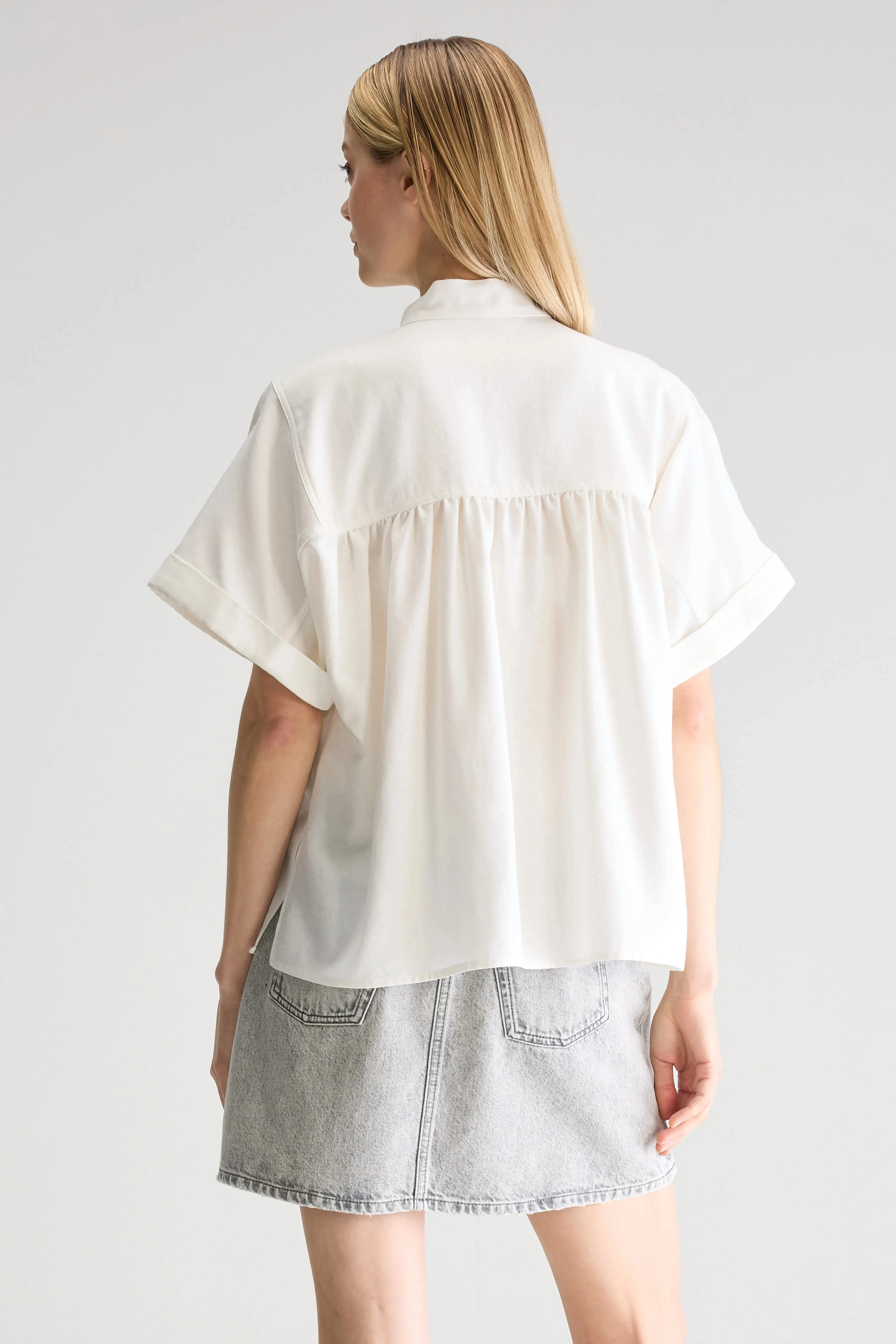 Pear short-sleeve blouse (251 / W / WHITE) sold by Bellrose product image thumbnail 4