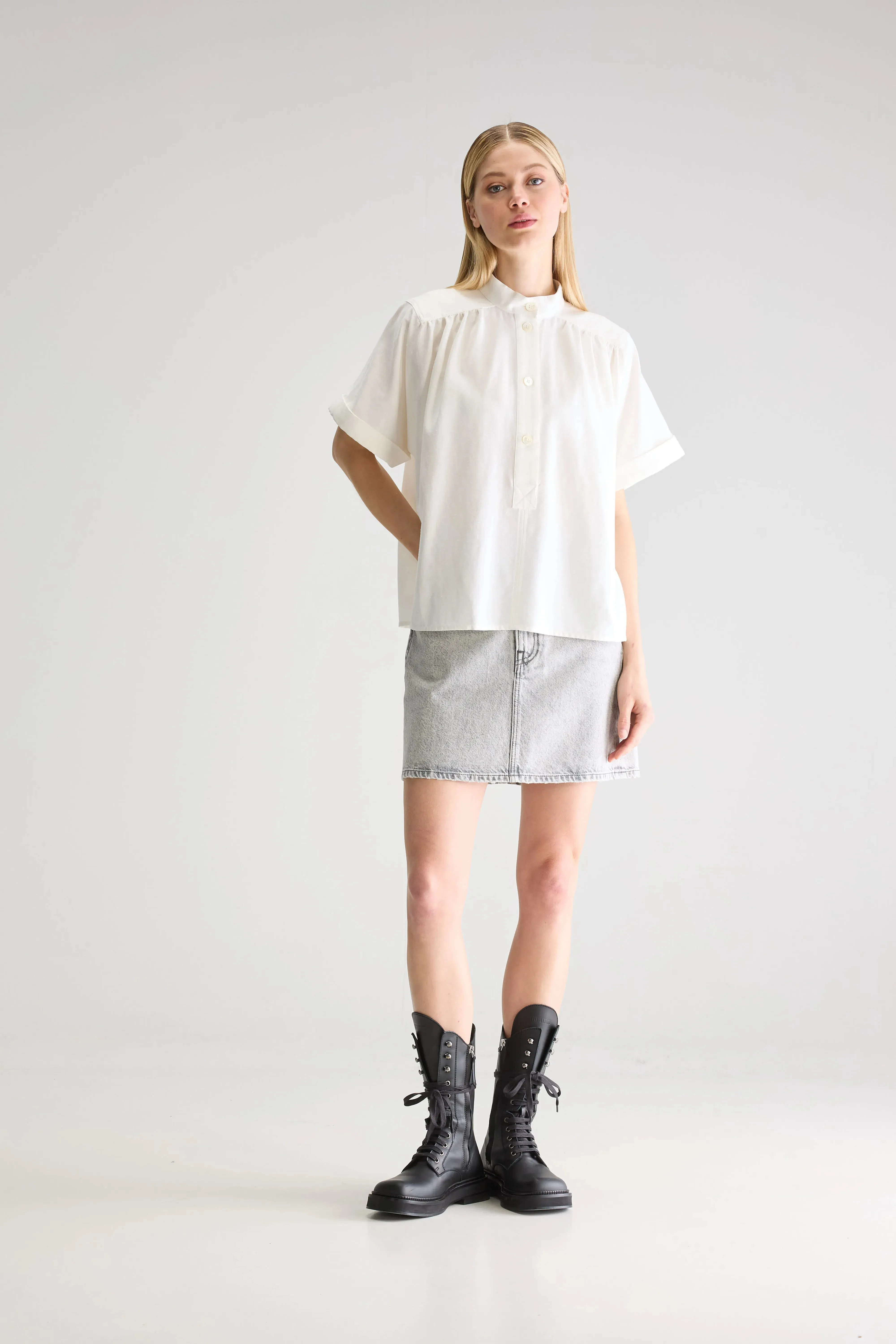 Pear short-sleeve blouse (251 / W / WHITE) sold by Bellrose product image thumbnail 3