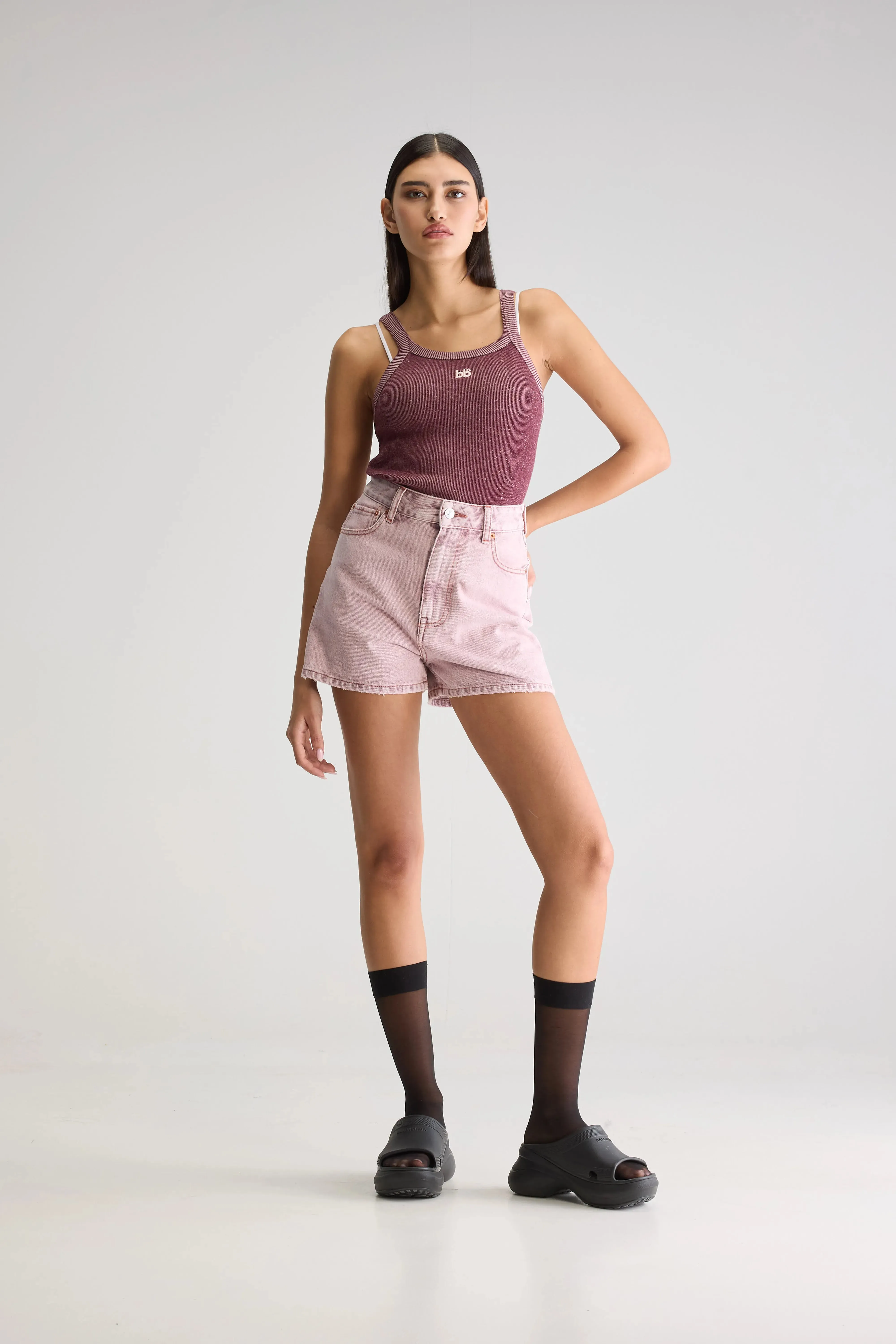 Party wide denim shorts (251 / W / PINK SNOW) sold by Bellrose product image thumbnail 2