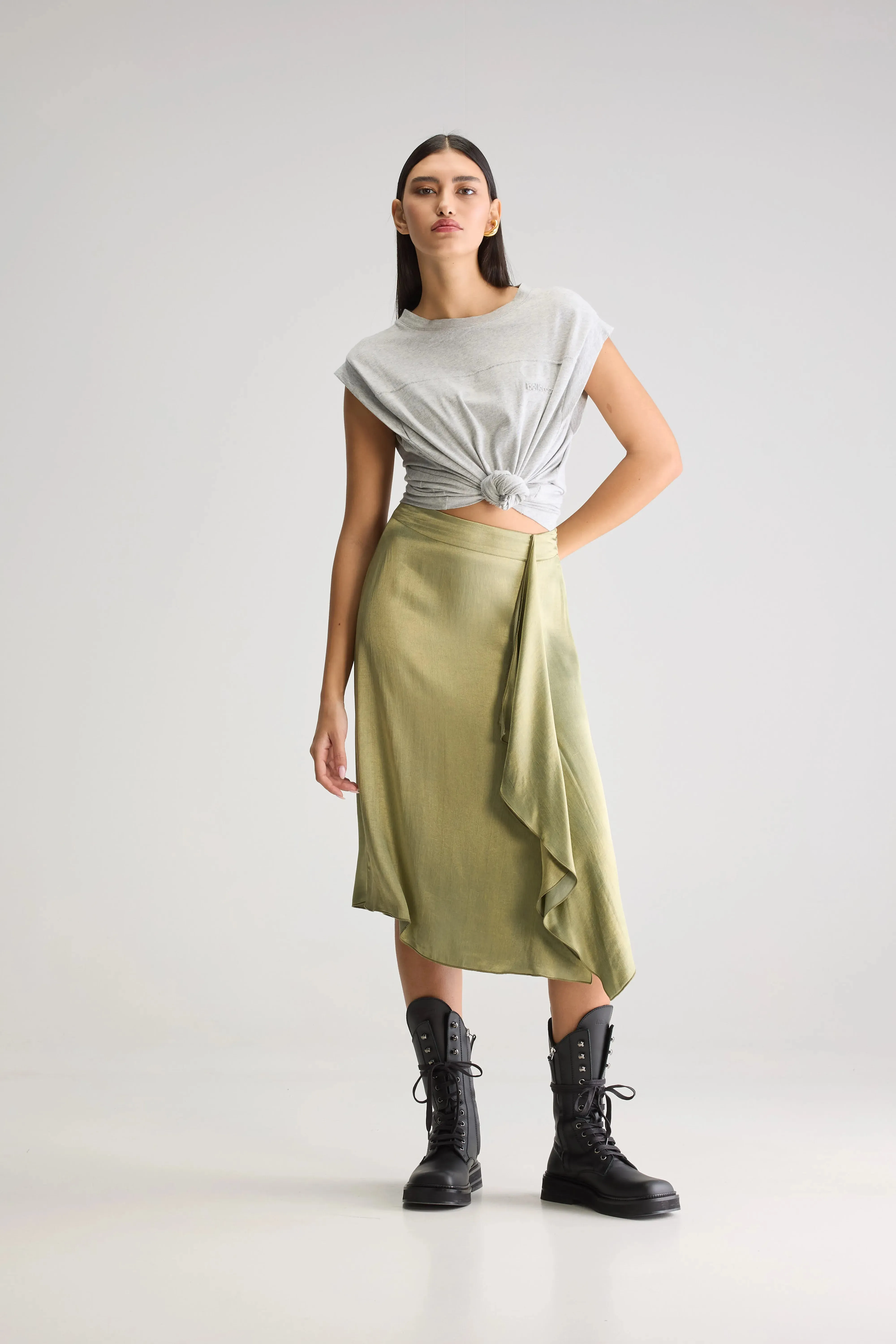 Sorina flowy midi skirt (251 / W / JEEP) sold by Bellrose product image thumbnail 2
