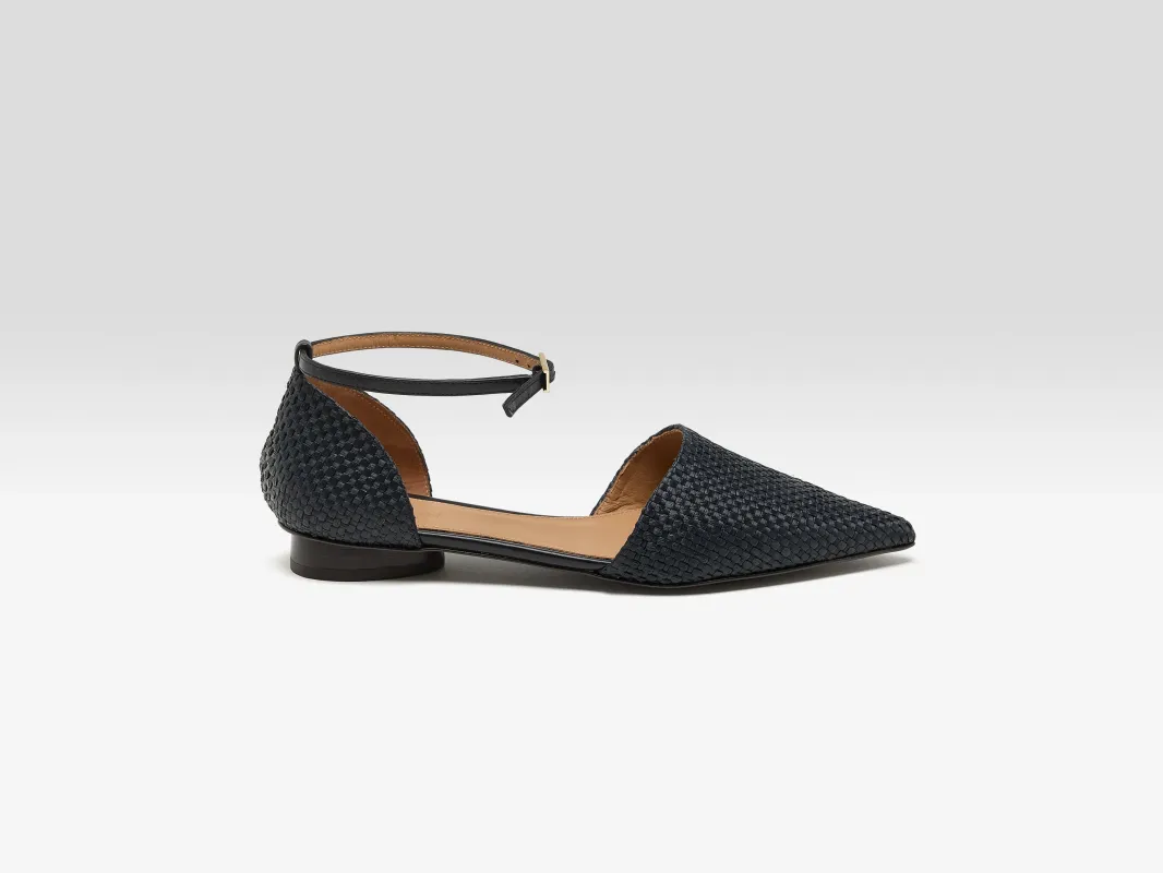 Frankie Small Weave Black Sandals (251 / W / BLACK) sold by Bellrose