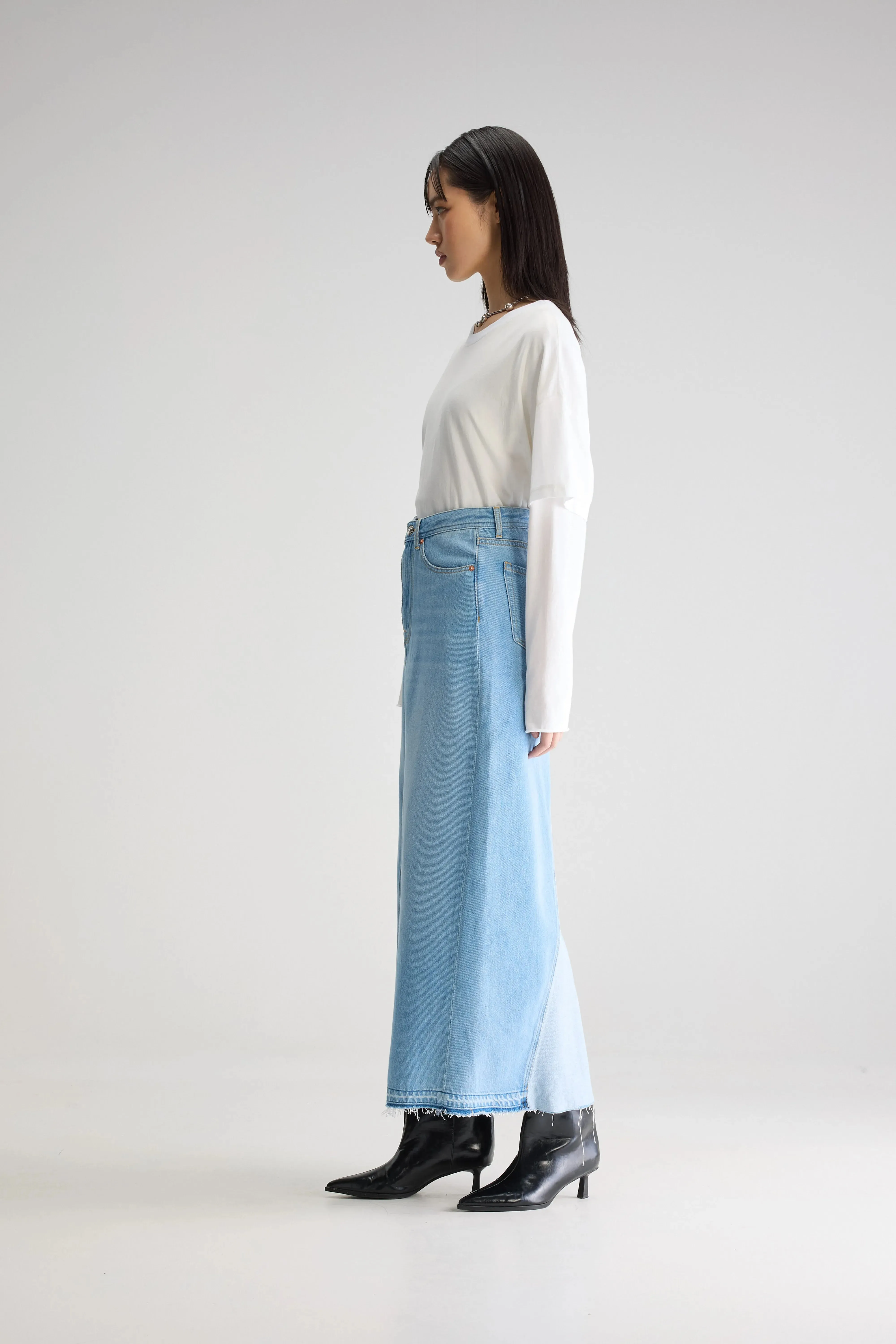 Pria long denim skirt (251 / W / VINTAGE LT BLUE) sold by Bellrose product image thumbnail 5