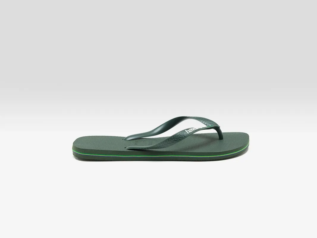 Brasil Logo Flip Flops for Men  (251 / M / GREEN) sold by Bellrose