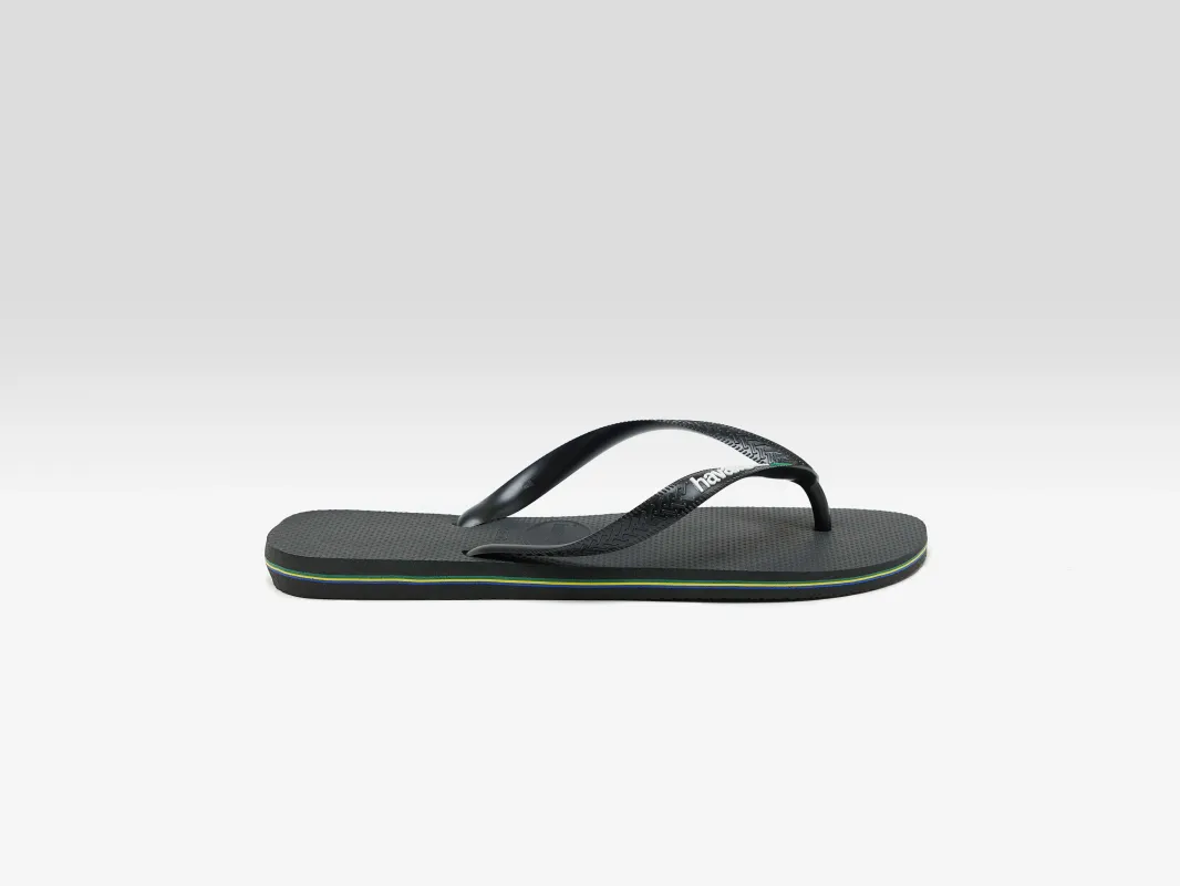 Brasil Logo Flip Flops for Men  (251 / M / BLACK) sold by Bellrose