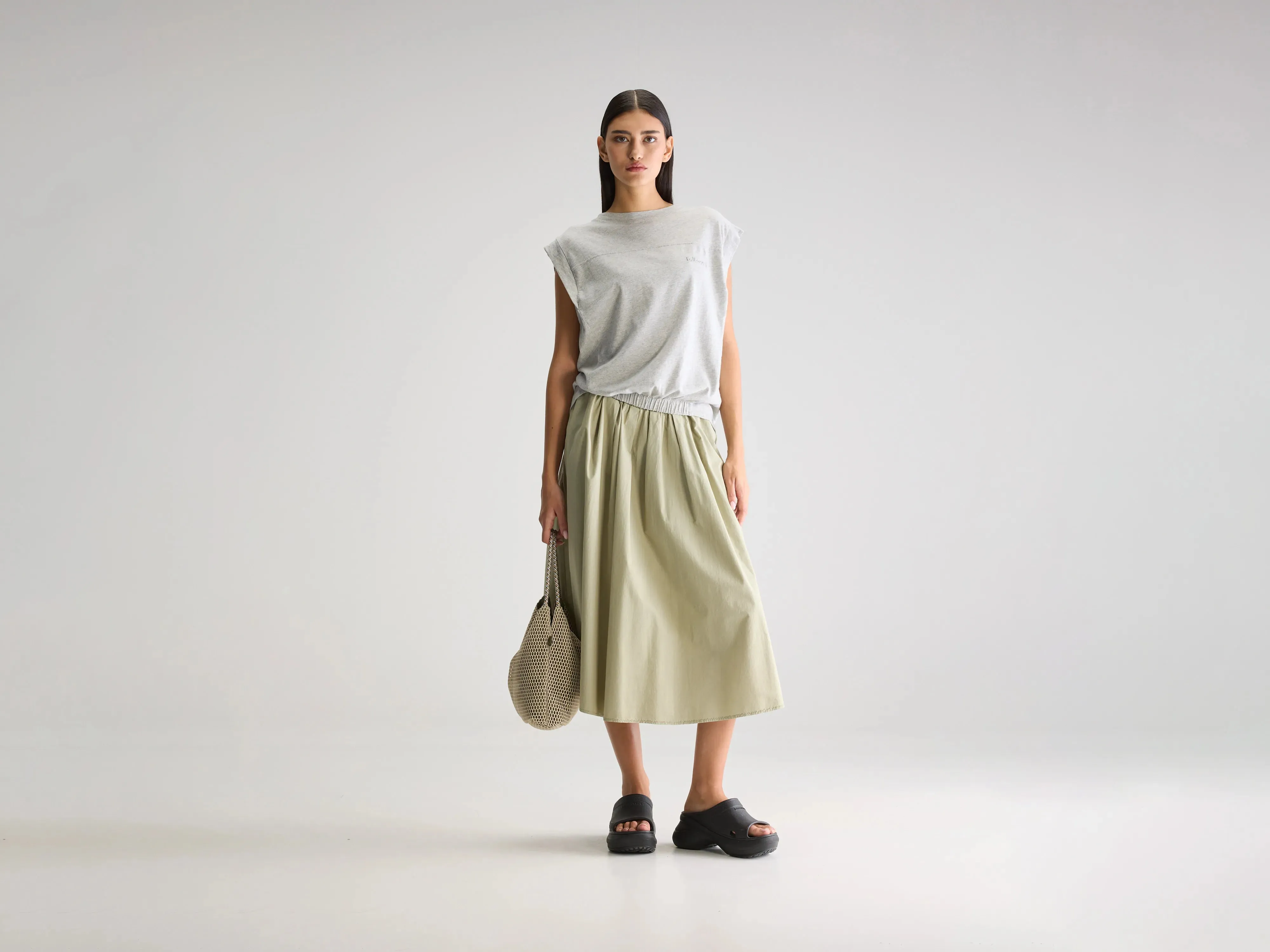 Woogie midi a-line skirt (251 / W / CARDAMOM) sold by Bellrose