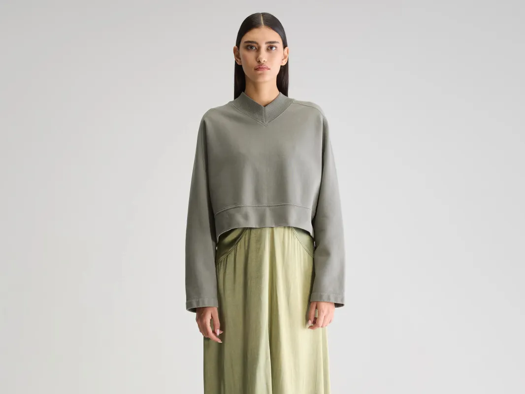 Sikiu cropped sweatshirt (251 / W / DUSTY OLIVE) made by Bellerose
