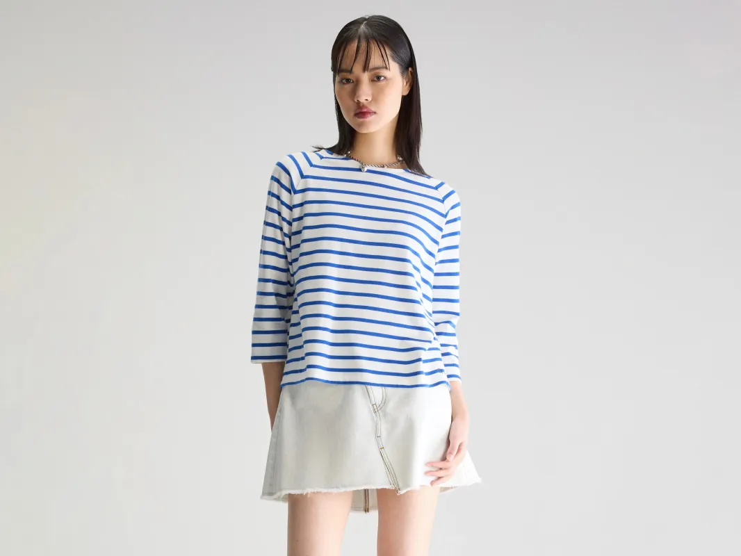 Maow crew-neck t-shirt (252 / W / STRIPE C) made by Bellerose