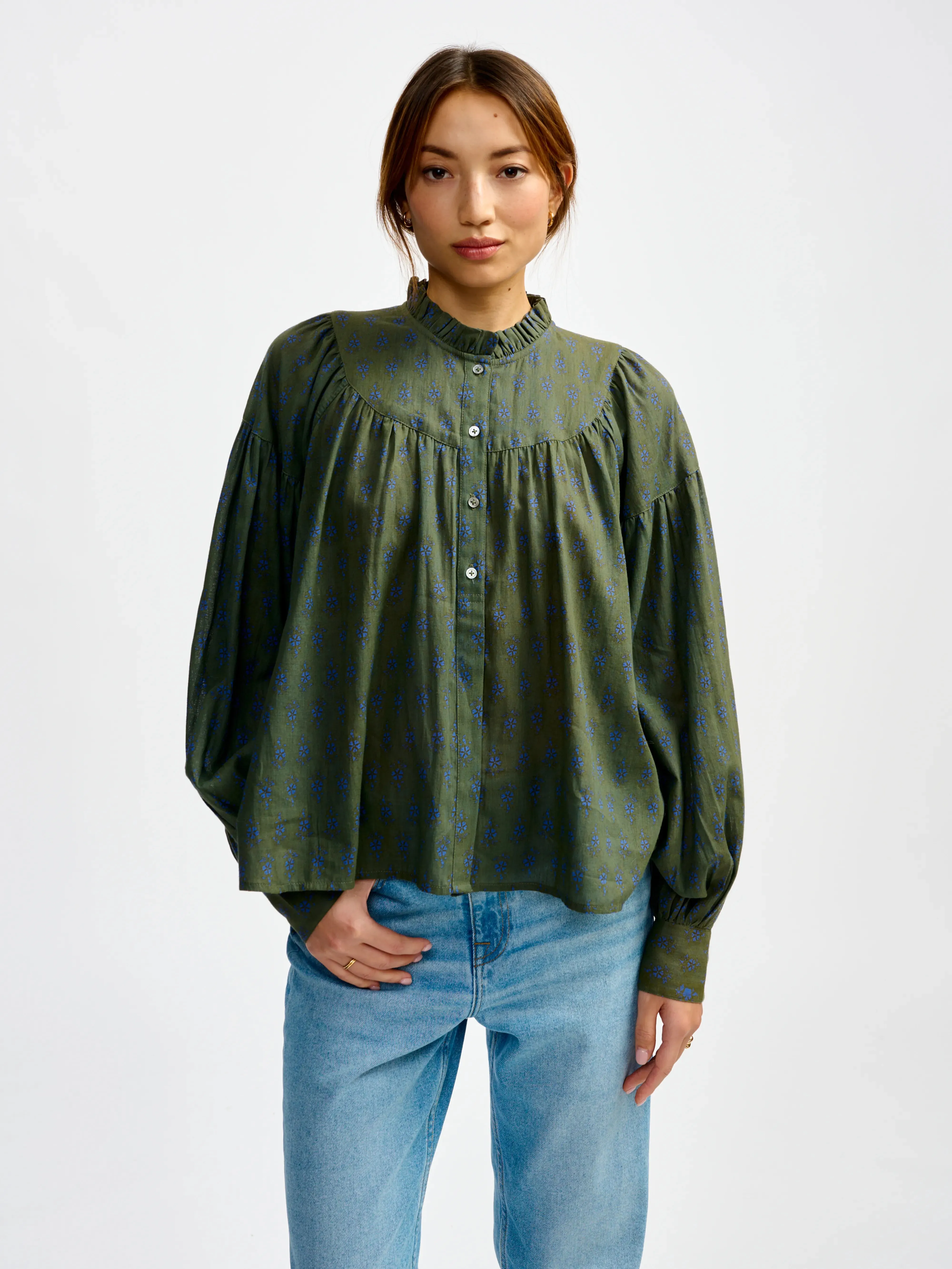 diana blouse (241 / W / OLIVE NIGHT) sold by Bellrose product image thumbnail 2