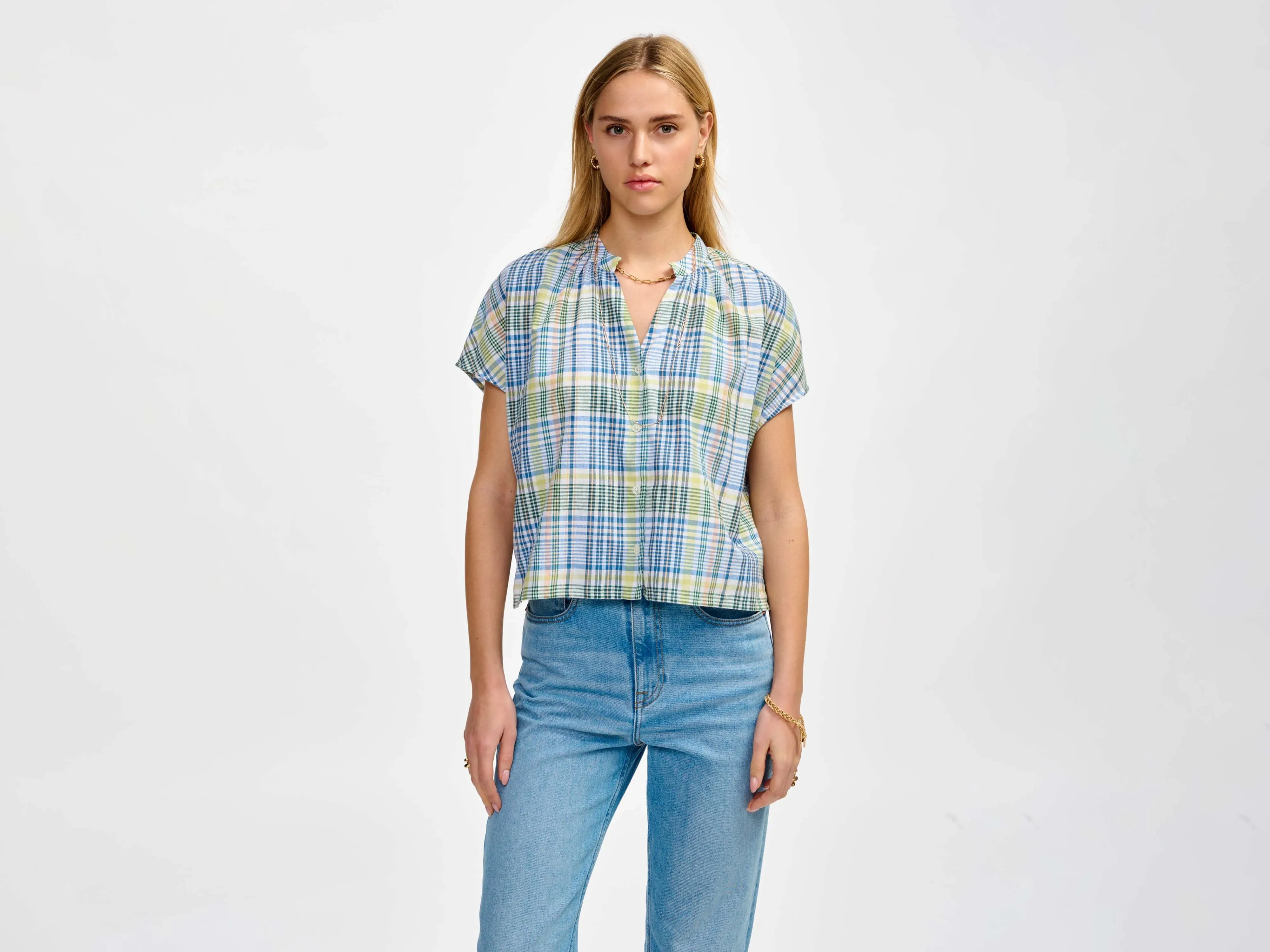 cleo blouse (241 / W / CHECK B) sold by Bellrose