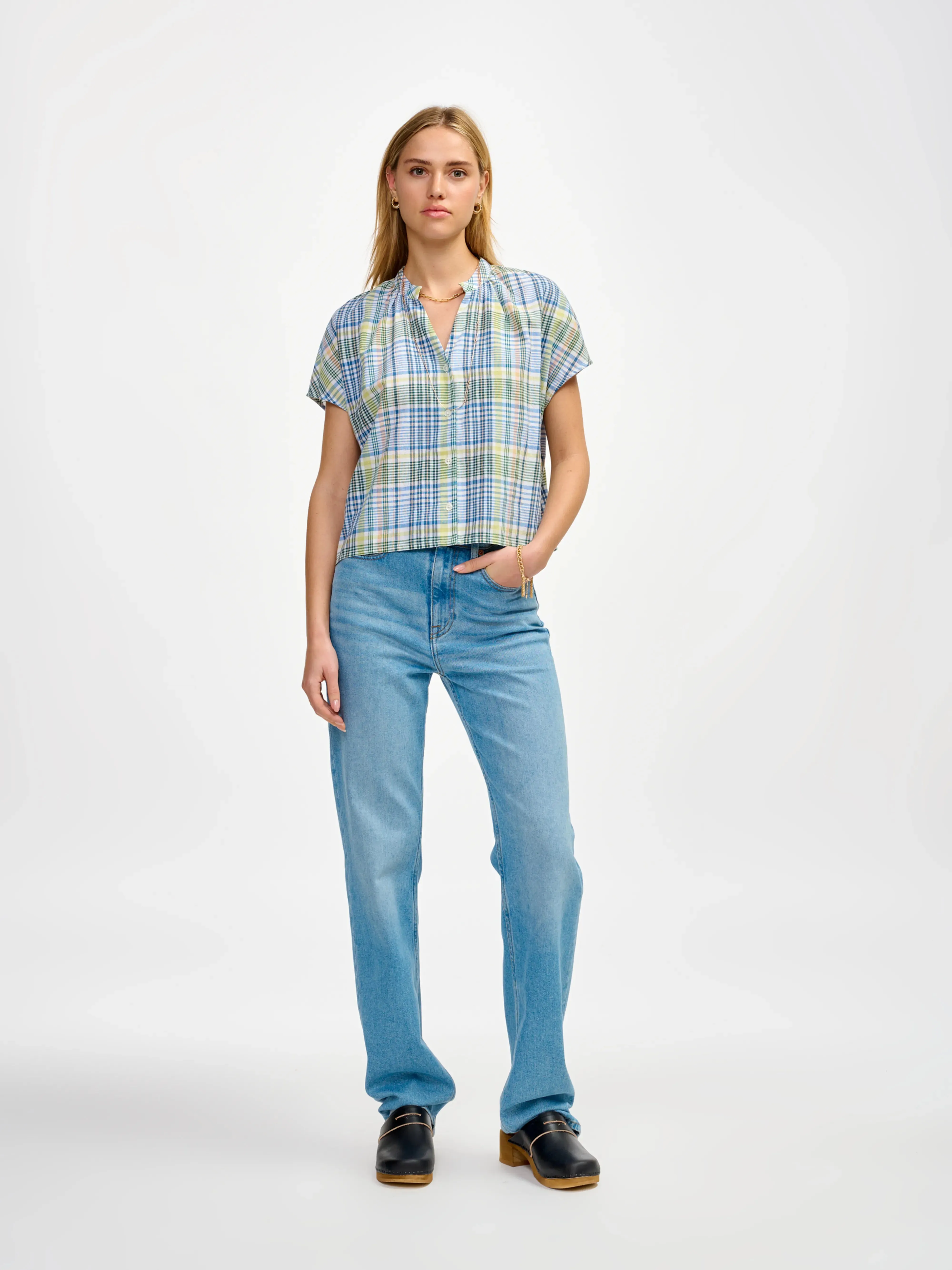 cleo blouse (241 / W / CHECK B) sold by Bellrose product image thumbnail 3