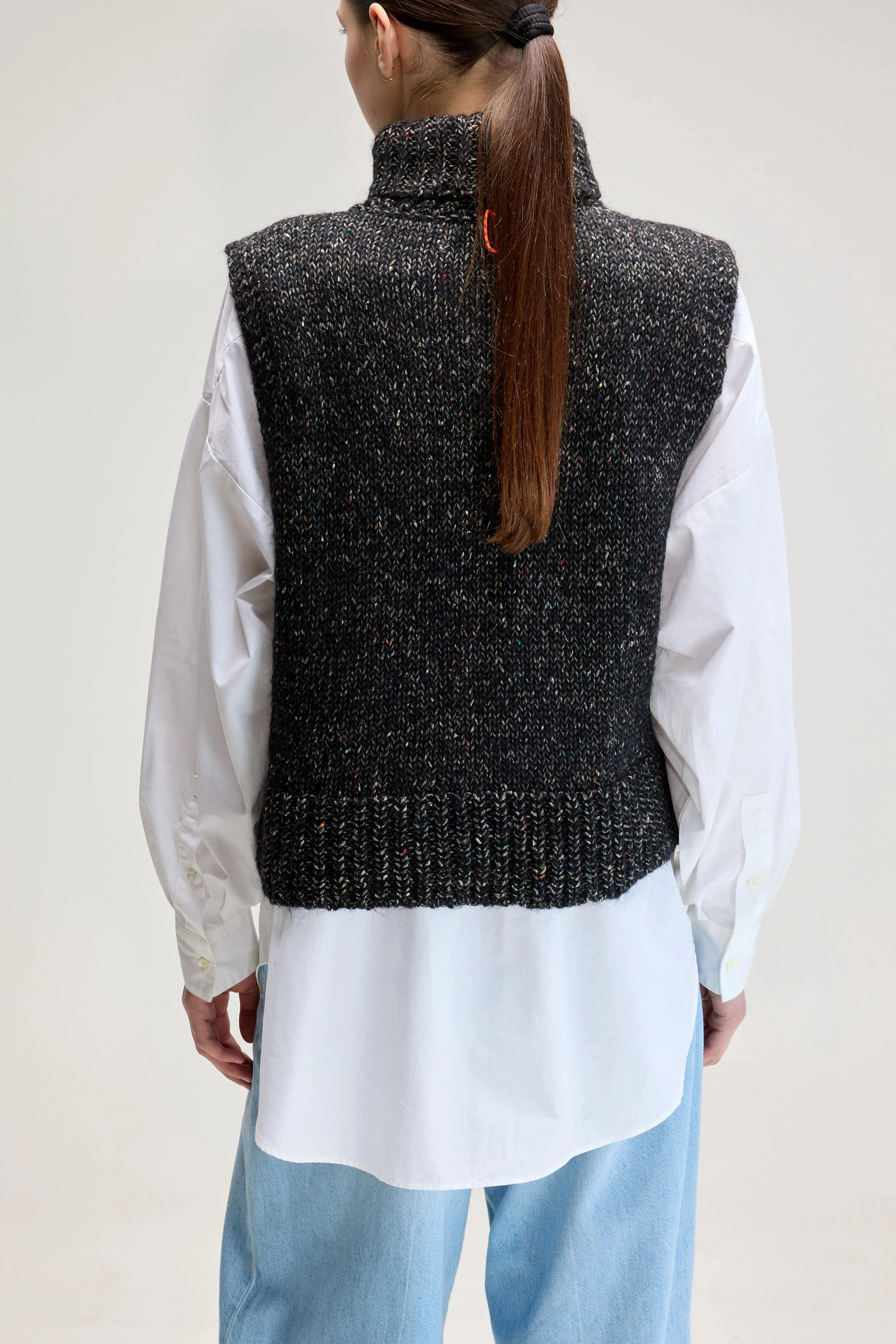 Upcycled Sleeveless Sweater (UPC / W / OFF BLACK) sold by Bellrose product image thumbnail 4