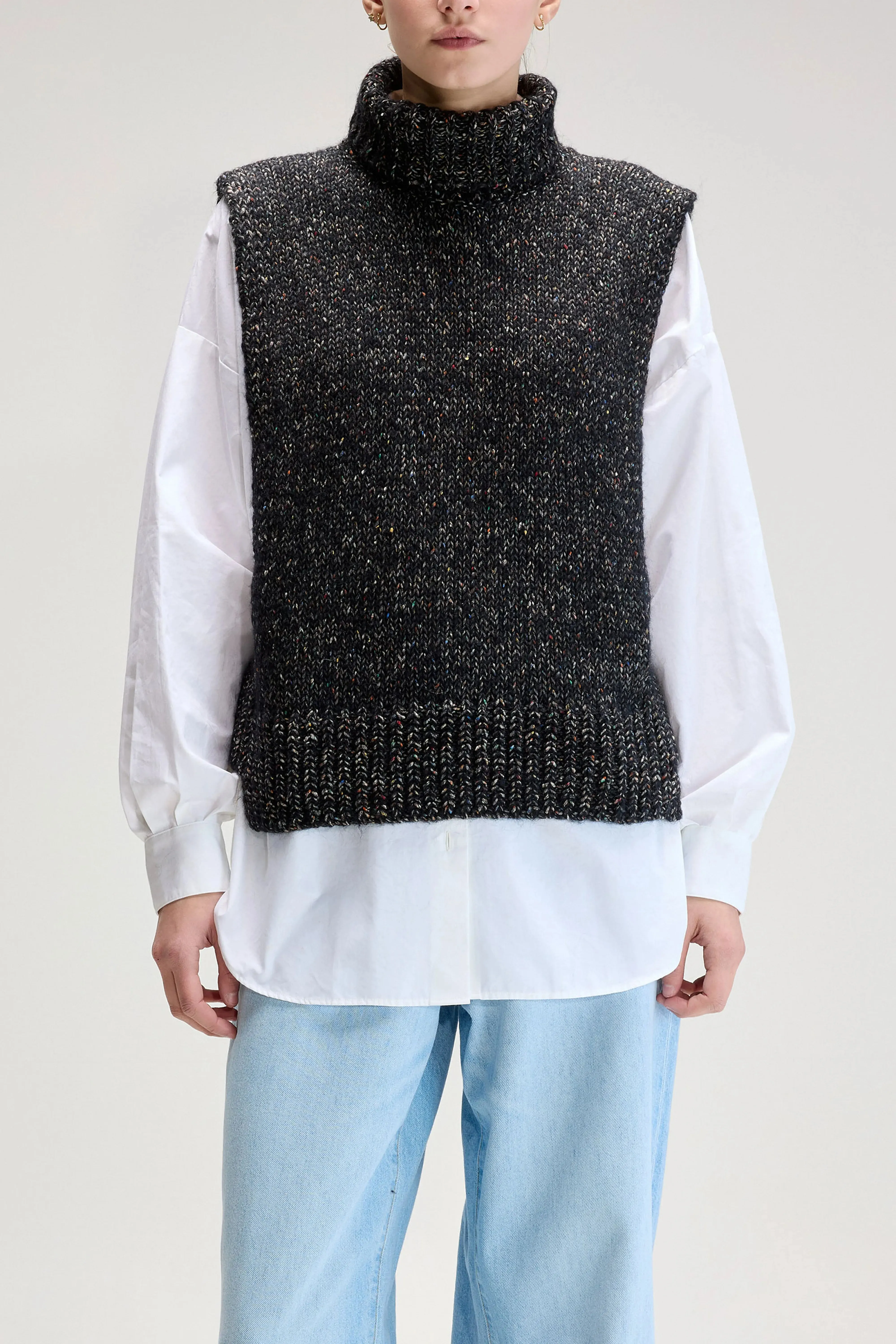 Upcycled Sleeveless Sweater (UPC / W / OFF BLACK) sold by Bellrose product image thumbnail 2