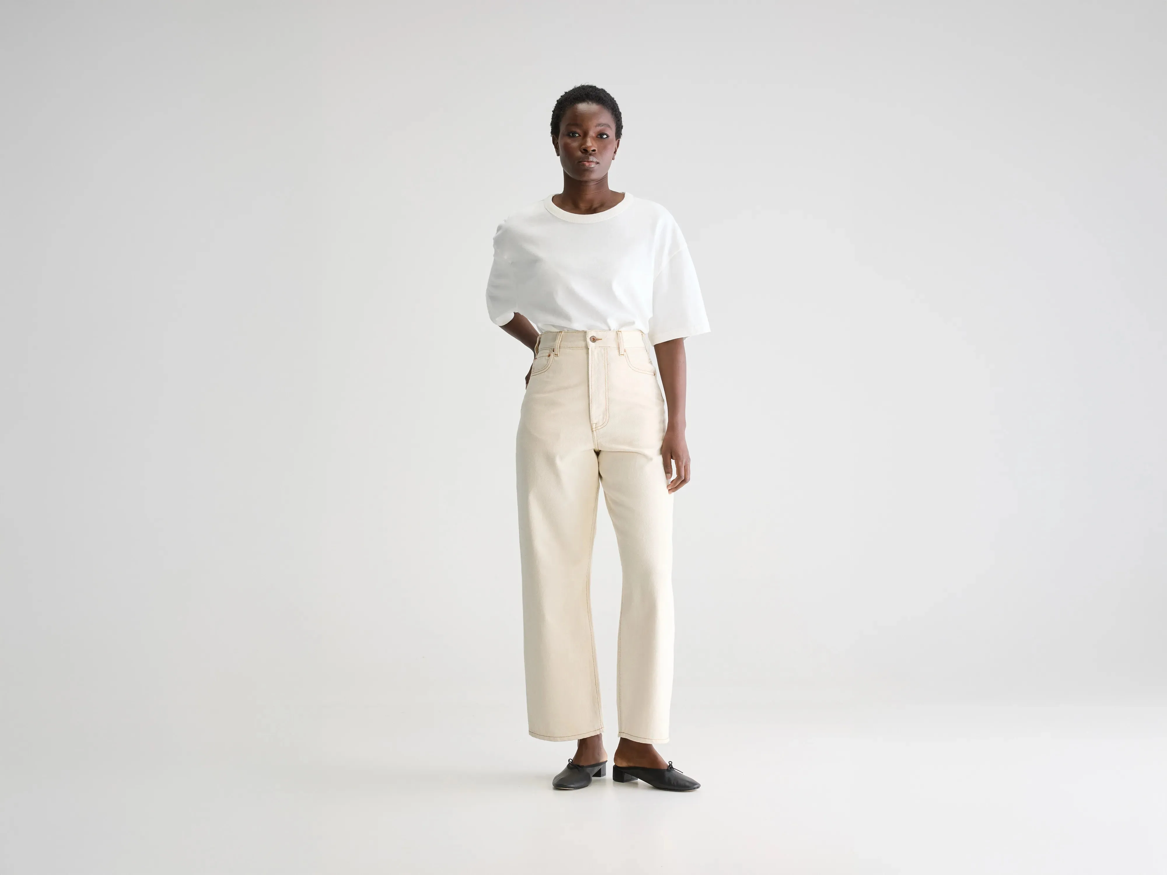 Denim N. 61 wide jeans (252 / W / NATURAL) sold by Bellrose