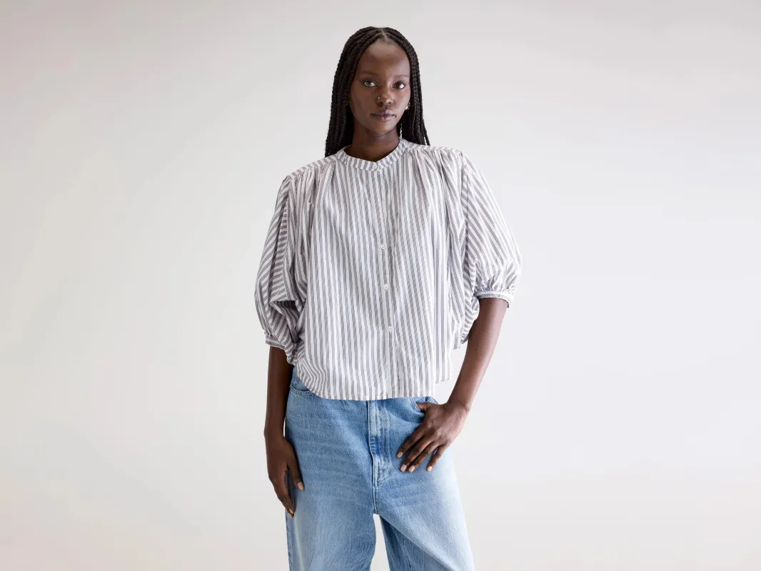 Ink cropped blouse (252 / W / STRIPE A) made by Bellerose