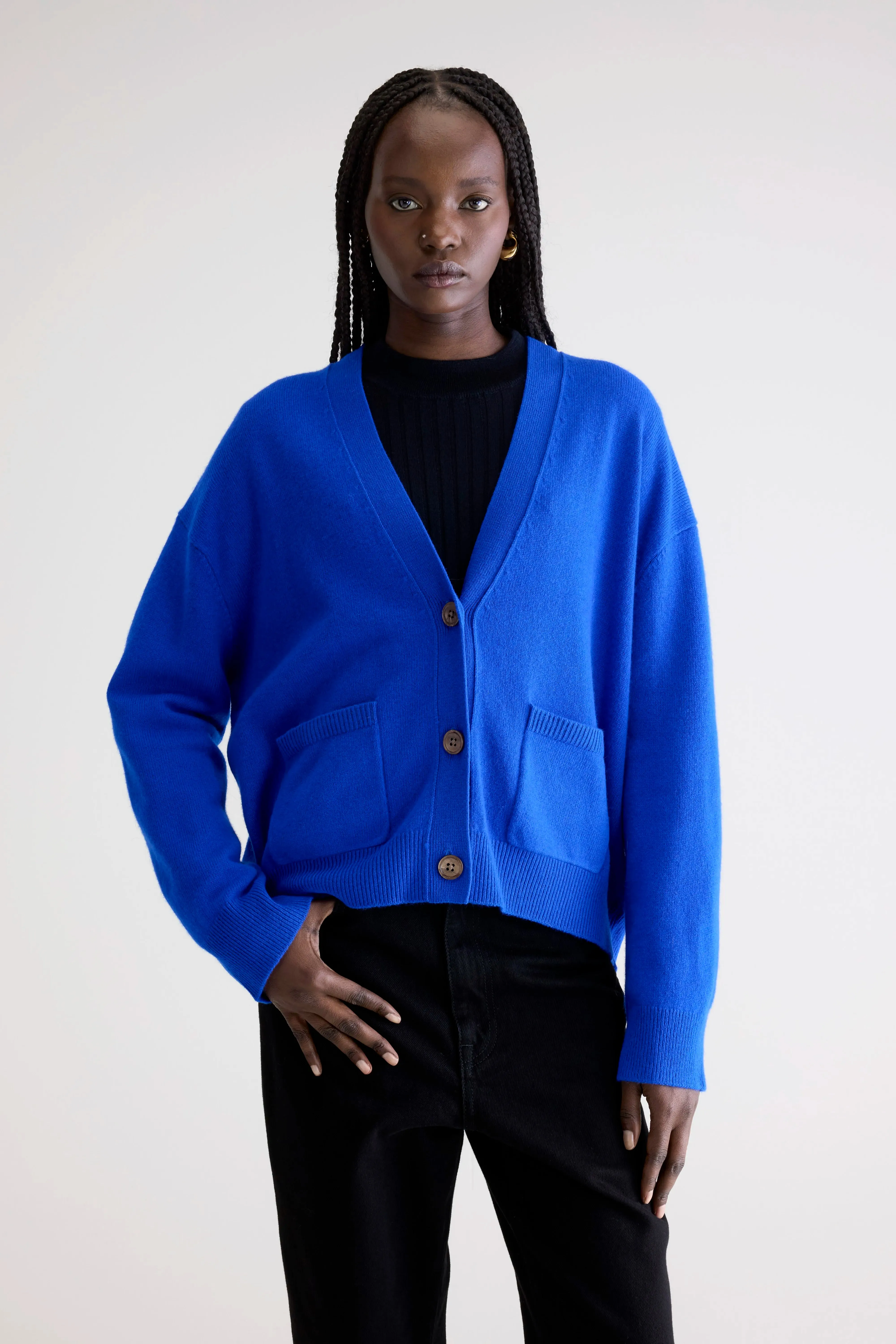 Gakkin boxy cardigan (252 / W / LAZULI) sold by Bellrose product image thumbnail 2